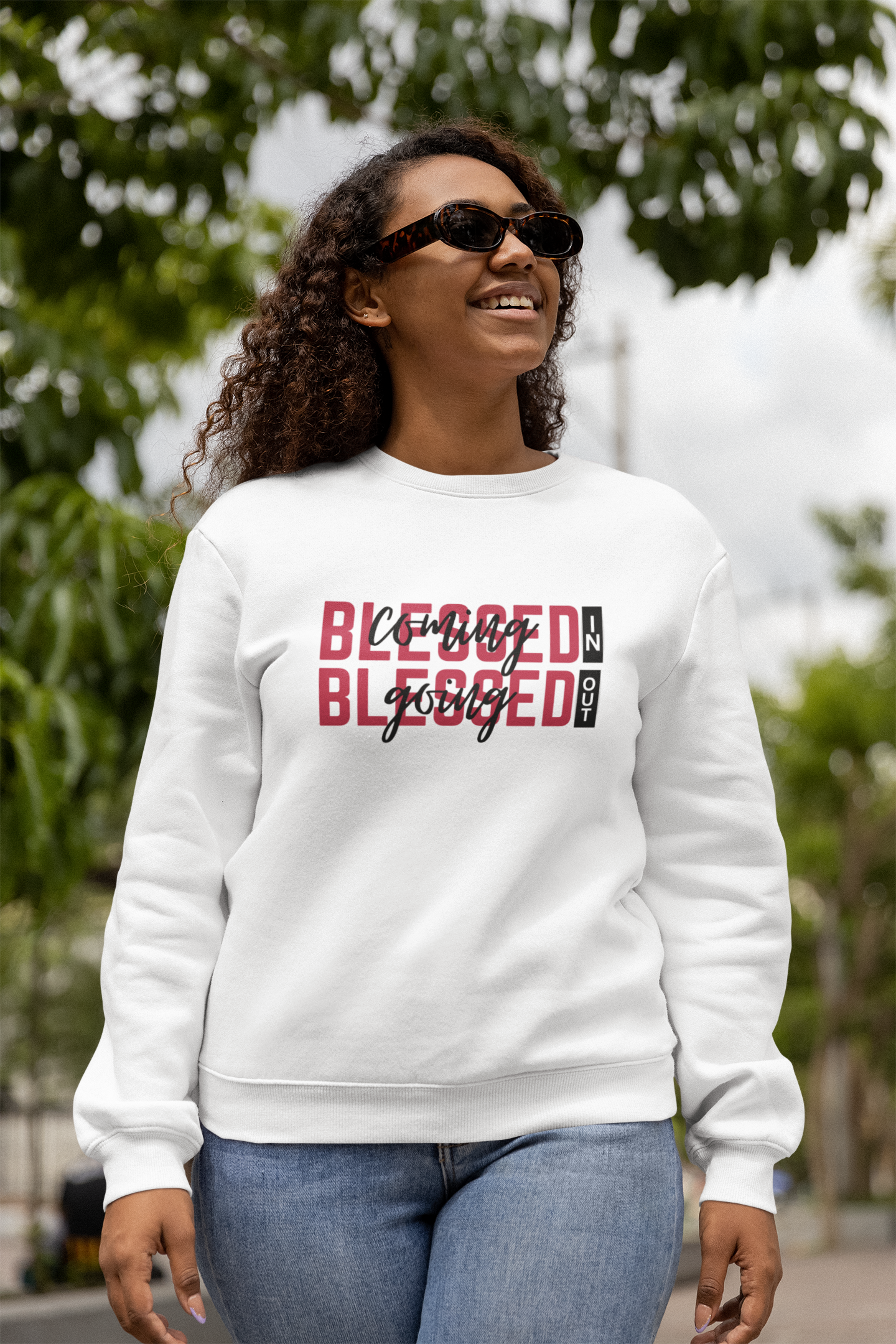 Blessed Coming & Going Unisex Sweatshirt product thumbnail image Blessed Coming & Going Unisex Sweatshirt product thumbnail image
