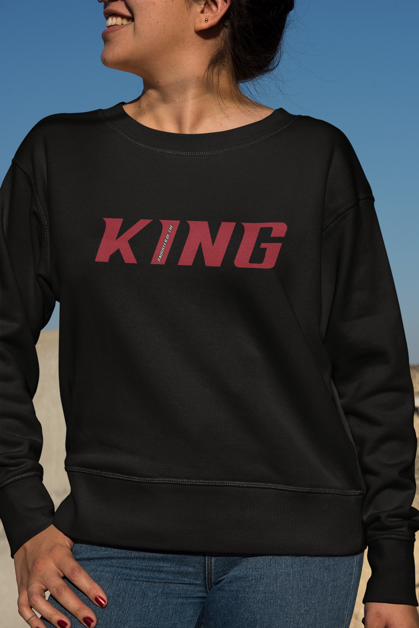Daughter of The King Unisex Midweight Softstyle Fleece Crewneck Sweatshirt : Faith product thumbnail image Daughter of The King Unisex Midweight Softstyle Fleece Crewneck Sweatshirt : Faith product thumbnail image