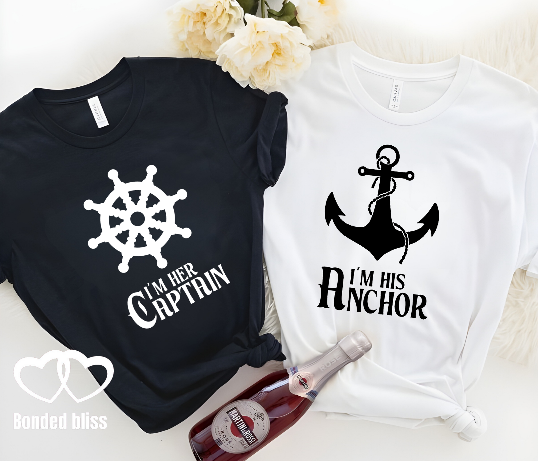 Captain & Anchor Matching Couple T-Shirts – Perfect for Nautical Love! Captain & Anchor Matching Couple T-Shirts – Perfect for Nautical Love!
