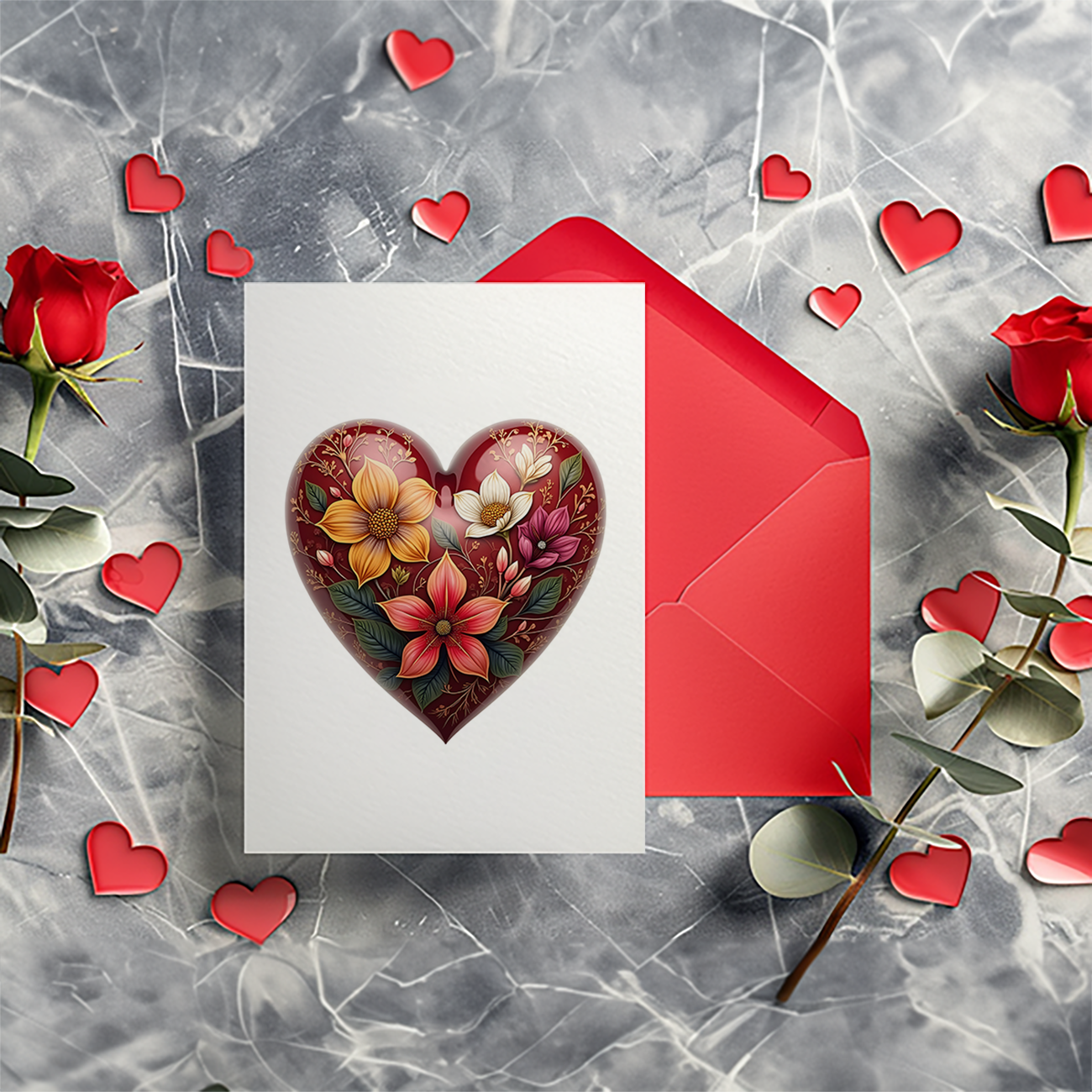 Tropical Heart - Greeting Cards (1, 10, 30, and 50pcs) - 49eCLM Tropical Heart - Greeting Cards (1, 10, 30, and 50pcs) - 49eCLM