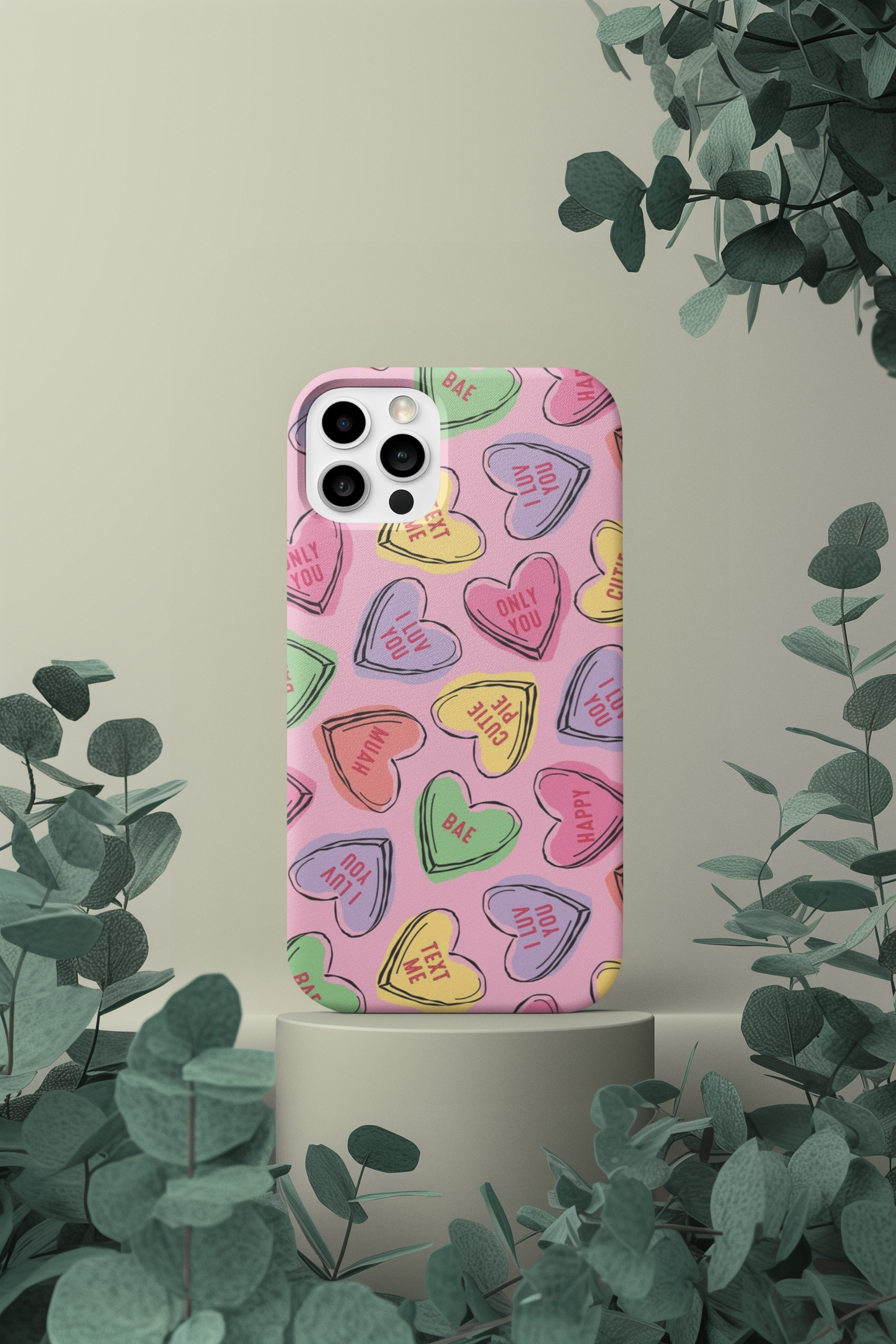 Candy Heart Phone Case, Conversation Hearts, Valentine's Day Gift, Love Phone Cover, Tough Phone Cases product thumbnail image