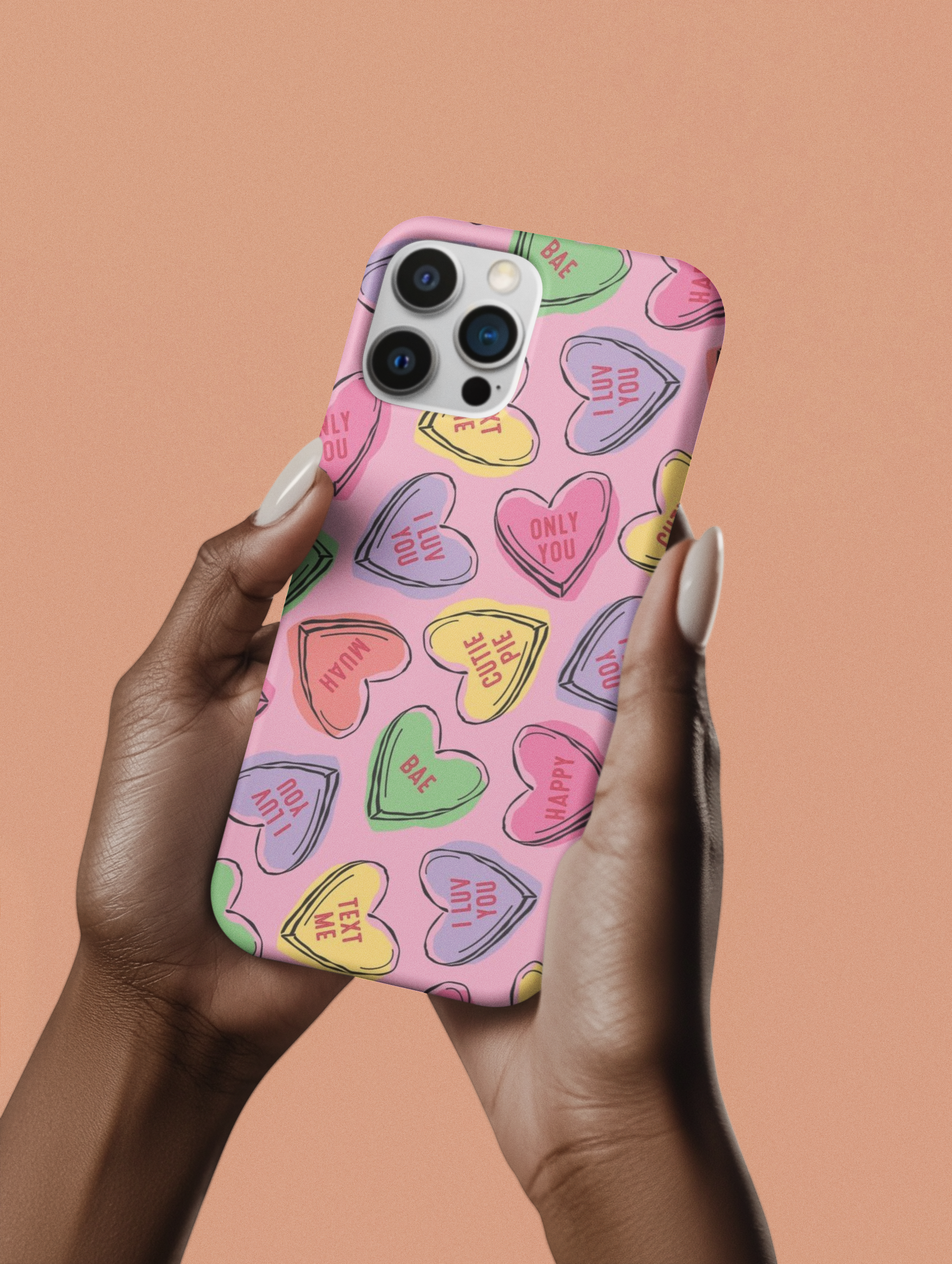 Candy Heart Phone Case, Conversation Hearts, Valentine's Day Gift, Love Phone Cover, Tough Phone Cases product thumbnail image