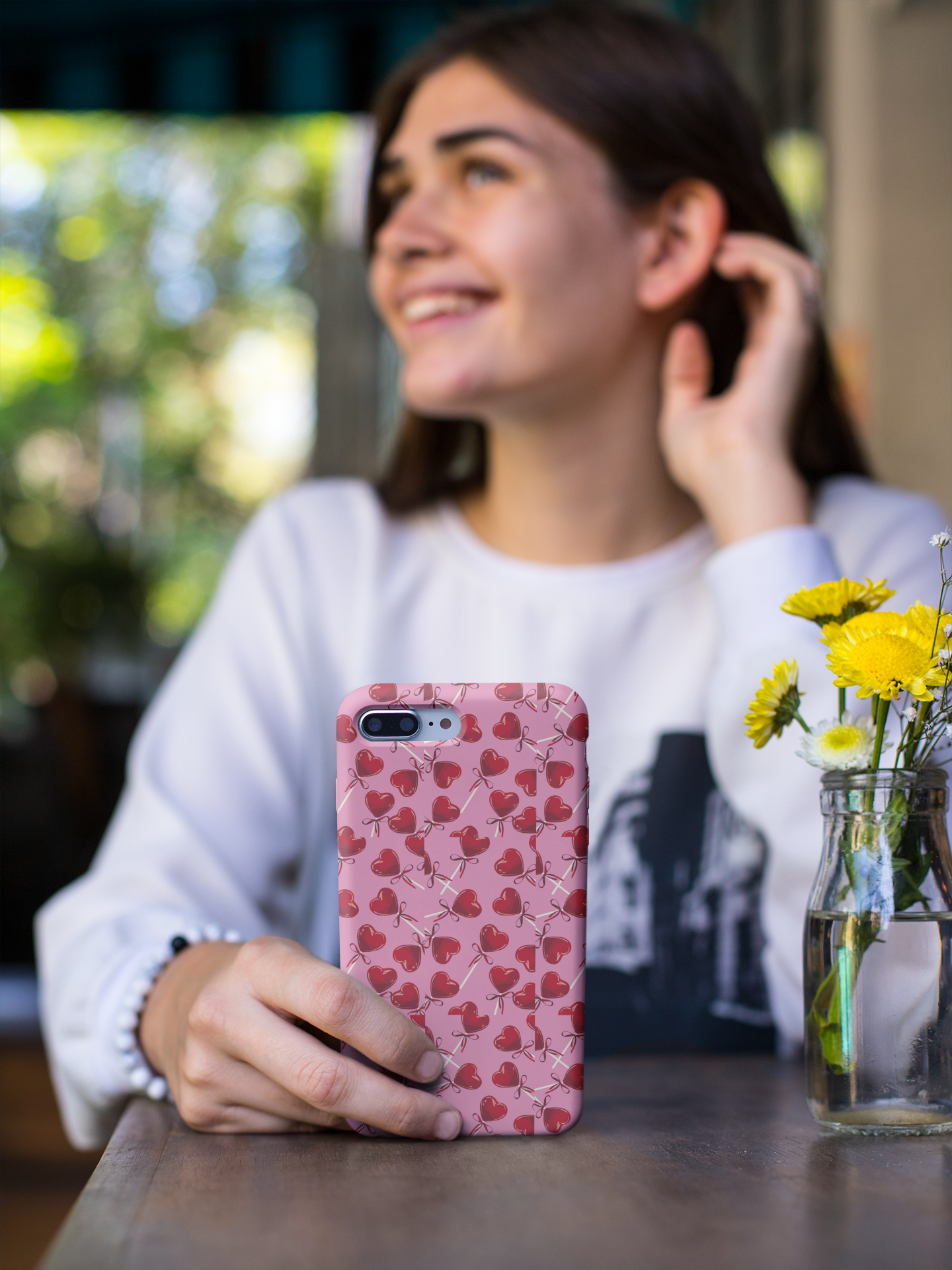 Candy Heart Lollipop Tough Phone Case - Protective Cover, Valentine's Day Gift, Unique Phone Accessories, Hard Shell Phone Protector, product thumbnail image