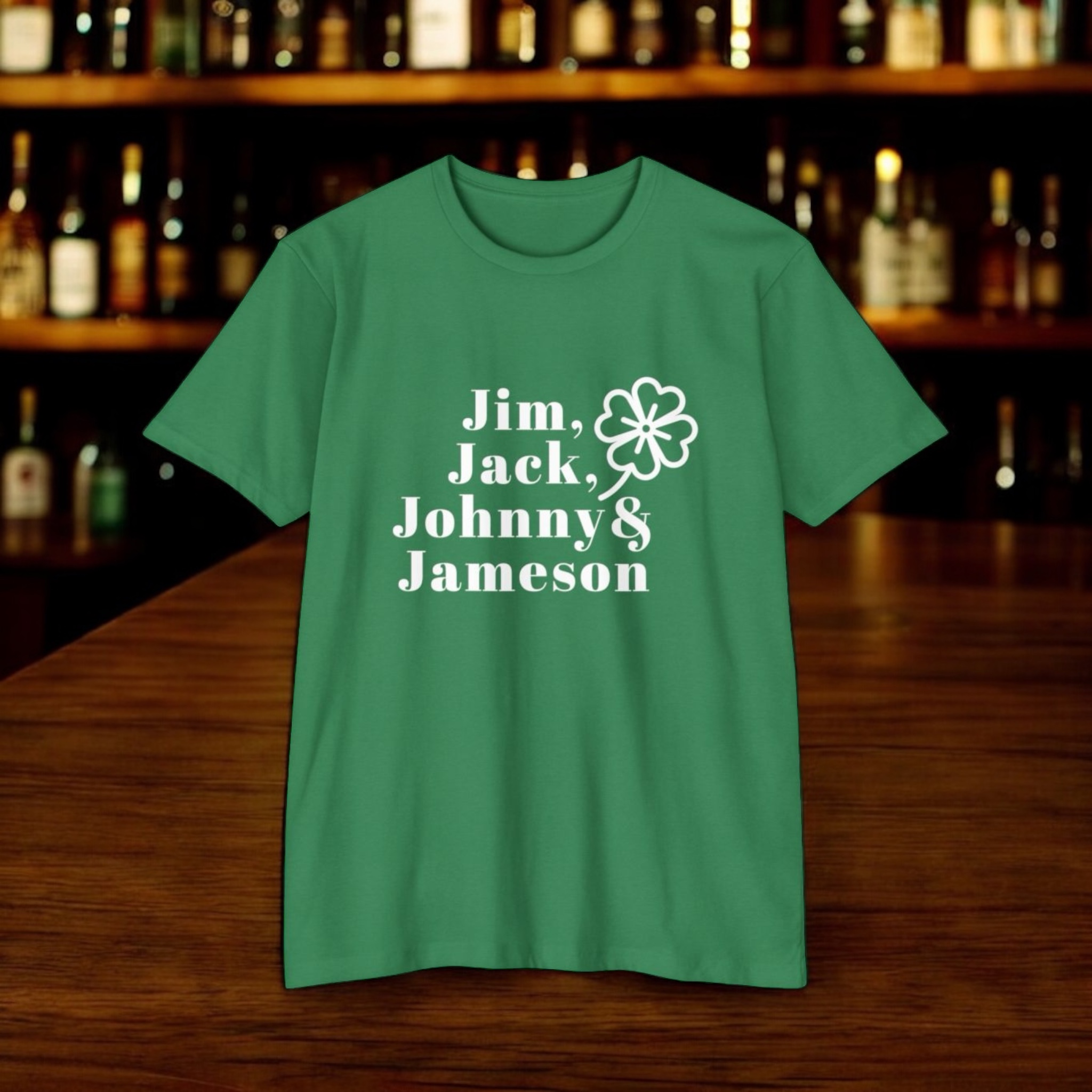 Jim, Jack, Johnny & Jameson Unisex CVC Jersey T-shirt Jim, Jack, Johnny & Jameson Unisex CVC Jersey T-shirt