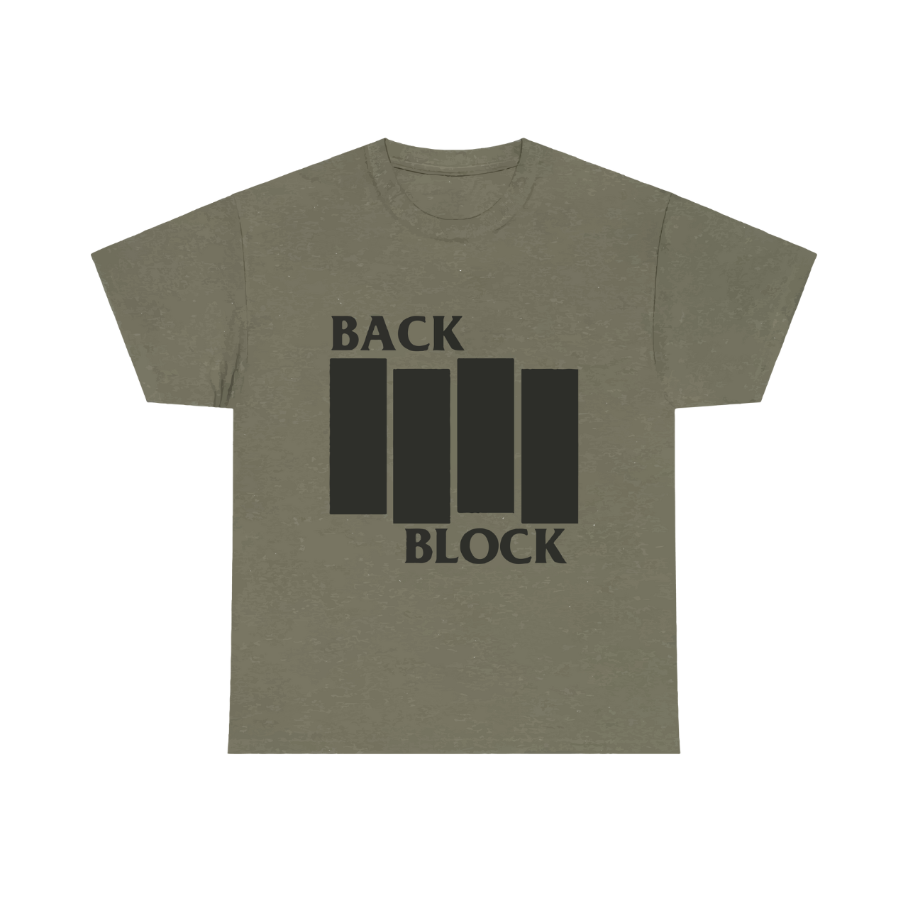 Back Block Band Tee - Heather Green product thumbnail image Back Block Band Tee - Heather Green product thumbnail image
