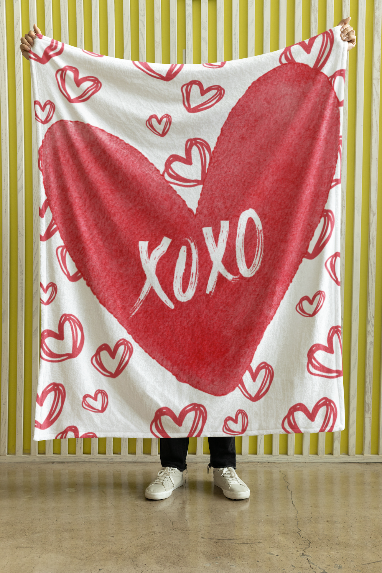 Velveteen Plush Blanket - XOXO Valentine's Day, Romantic Throw, Love Gift, Cozy Bedding, Cuddle Blanket product thumbnail image
