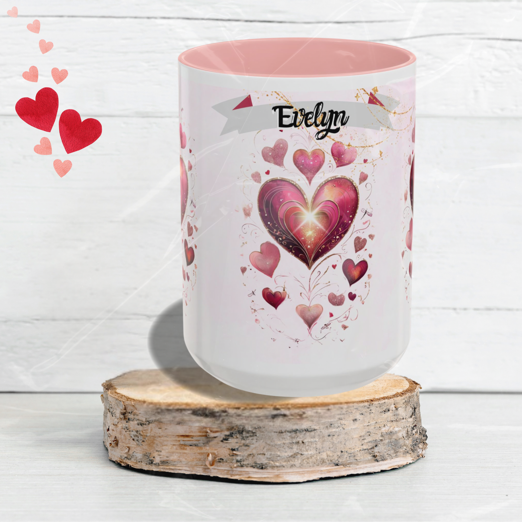 Personalized Valentine’s Day Mug - Custom Name Coffee Cup - Romantic Heart Design - Gift for Her (15oz) product thumbnail image Personalized Valentine’s Day Mug - Custom Name Coffee Cup - Romantic Heart Design - Gift for Her (15oz) product thumbnail image