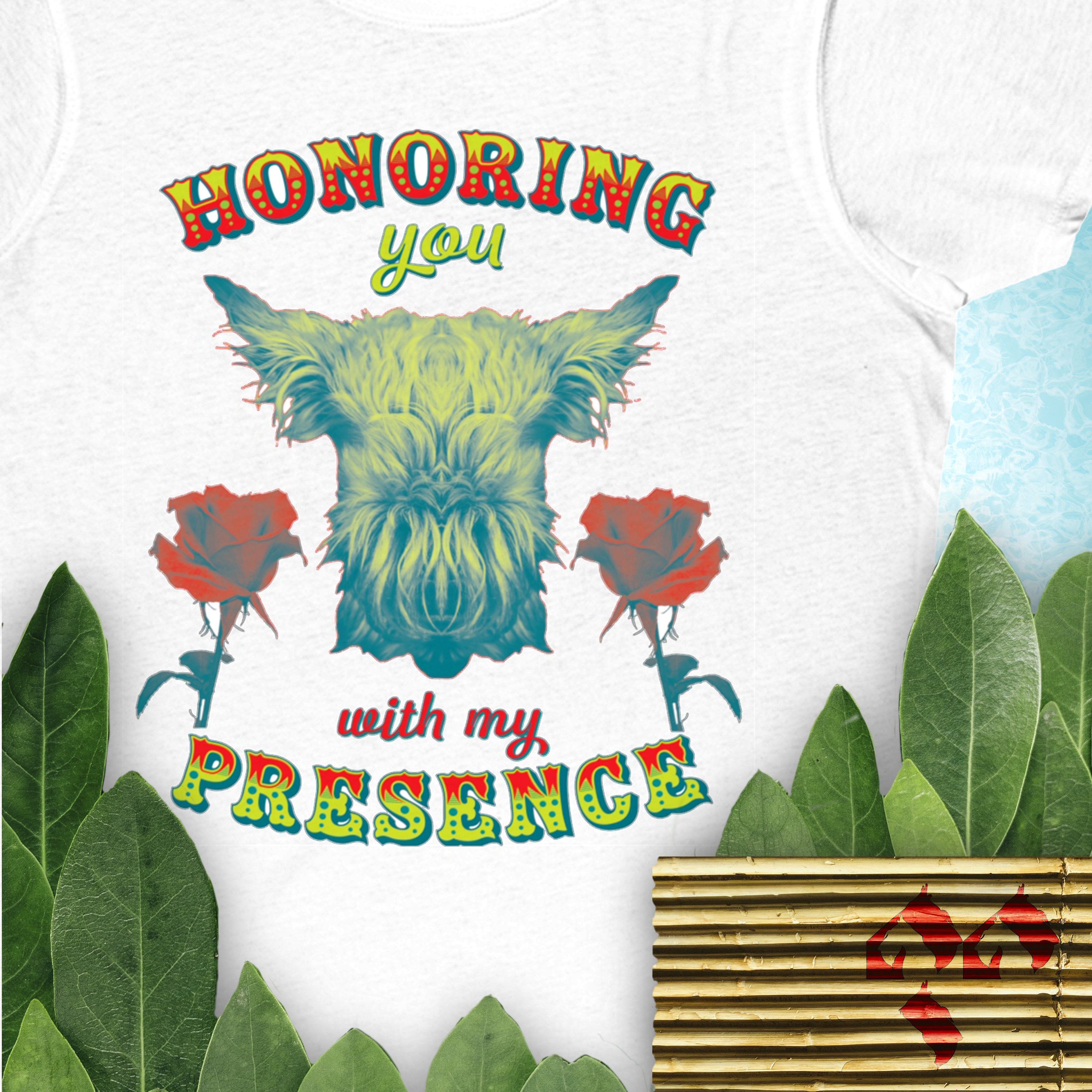 Organic Women's Tee - Honoring You With My Presence - Wheaten Scottie and Roses product thumbnail image Organic Women's Tee - Honoring You With My Presence - Wheaten Scottie and Roses product thumbnail image