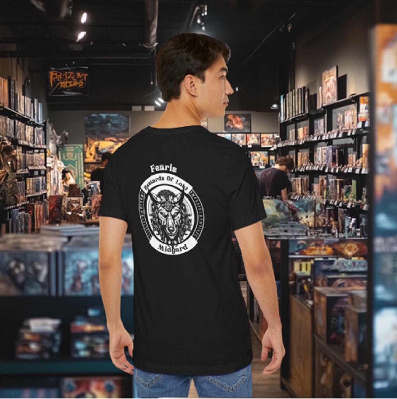 Norse Biker Style Tee Shirt, "Bastards of Loki : Fenris" Back Print, Viking Motorcycle Graphic Tshirt,, Short Sleeve Top, Men Women Apparel product thumbnail image Norse Biker Style Tee Shirt, "Bastards of Loki : Fenris" Back Print, Viking Motorcycle Graphic Tshirt,, Short Sleeve Top, Men Women Apparel product thumbnail image