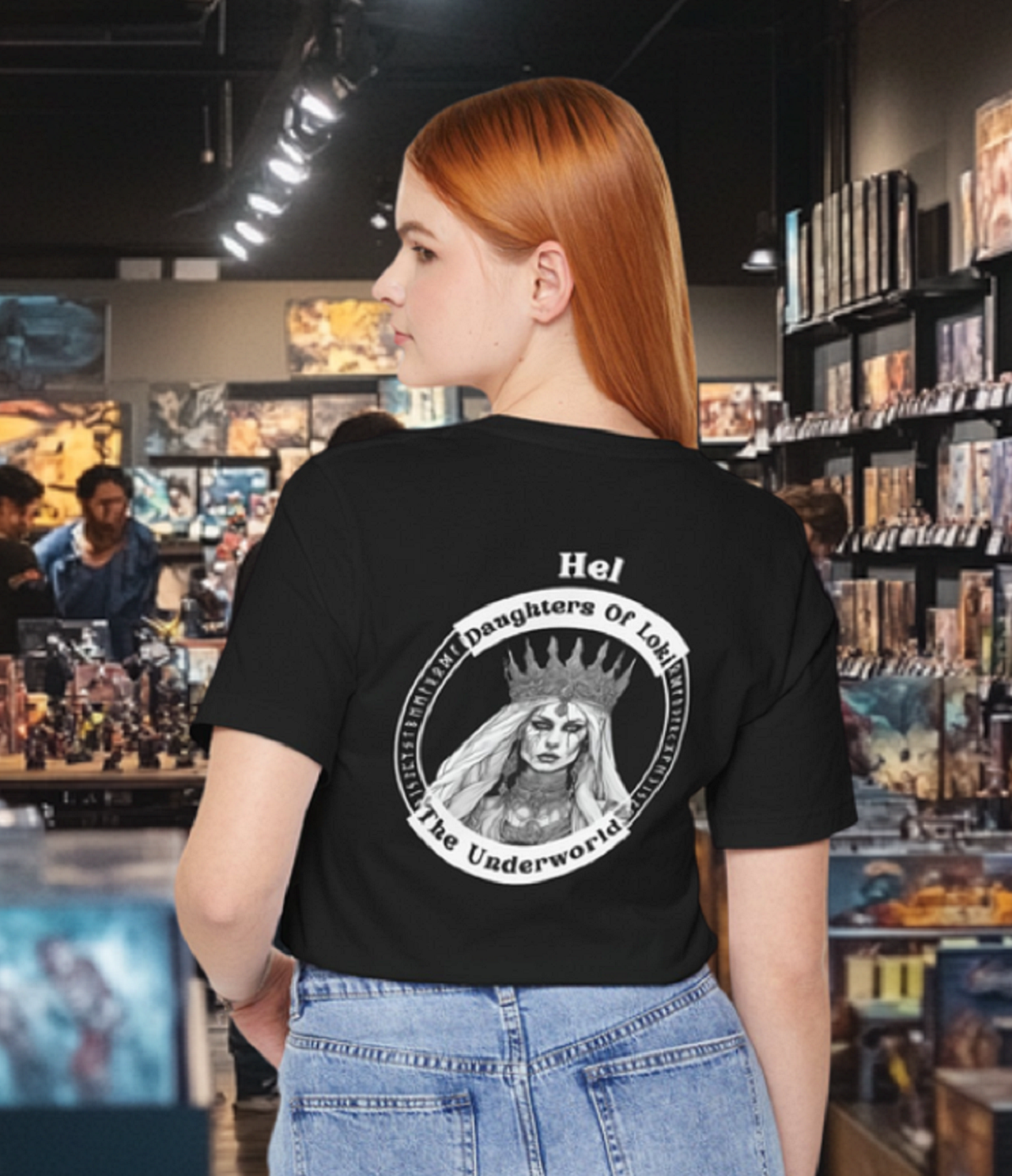 Norse Biker Style Tee Shirt, "Daughters of Loki : Hel" Back Print, Viking Motorcycle Graphic Tshirt,, Short Sleeve Top, Men Women Apparel product thumbnail image Norse Biker Style Tee Shirt, "Daughters of Loki : Hel" Back Print, Viking Motorcycle Graphic Tshirt,, Short Sleeve Top, Men Women Apparel product thumbnail image