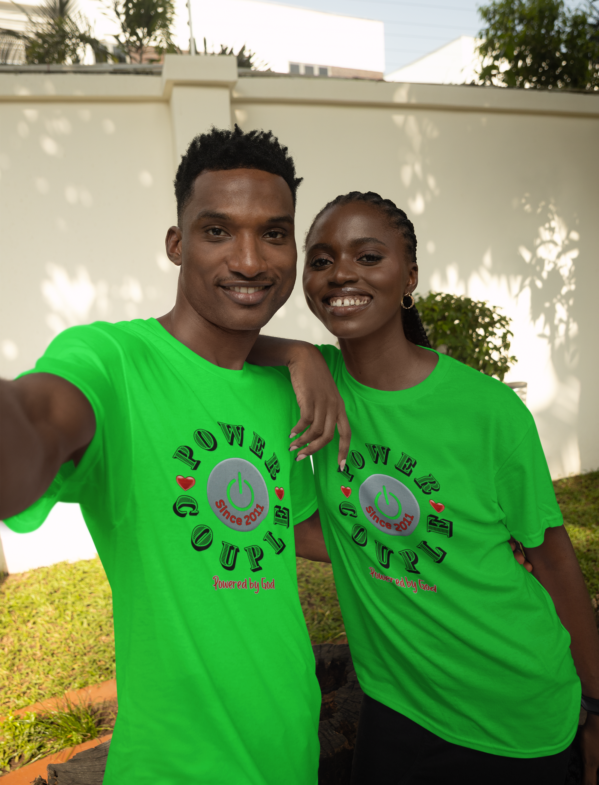 Power Couple - Powered by God T-Shirt | Anniversary Shirt for Couples Since 2011, Valentine T-shirt for Couples Unisex Heavy Cotton Tee product thumbnail image