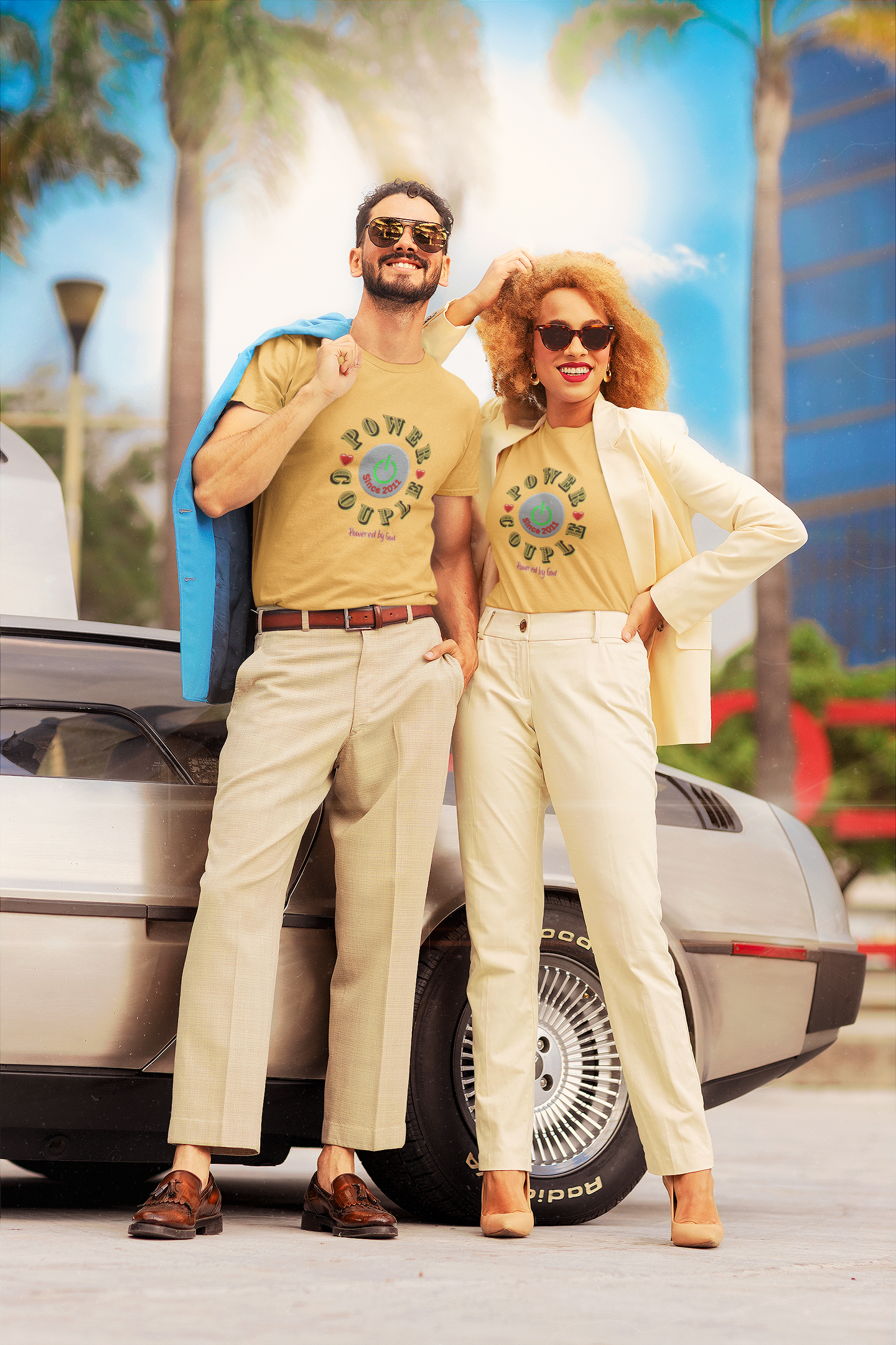 Power Couple - Powered by God T-Shirt | Anniversary Shirt for Couples Since 2011, Valentine T-shirt for Couples Unisex Heavy Cotton Tee product thumbnail image