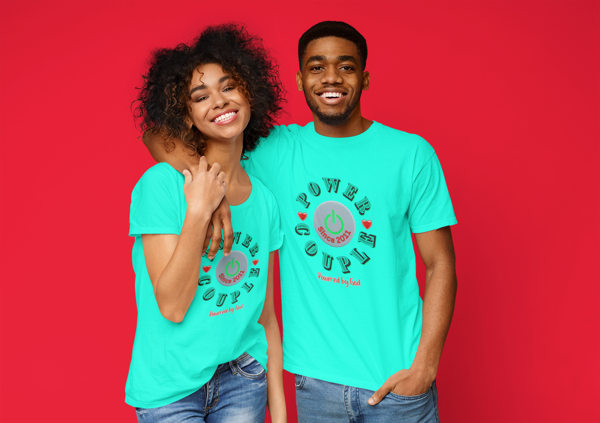 Power Couple - Powered by God T-Shirt | Anniversary Shirt for Couples Since 2011, Valentine T-shirt for Couples Unisex Heavy Cotton Tee product thumbnail image