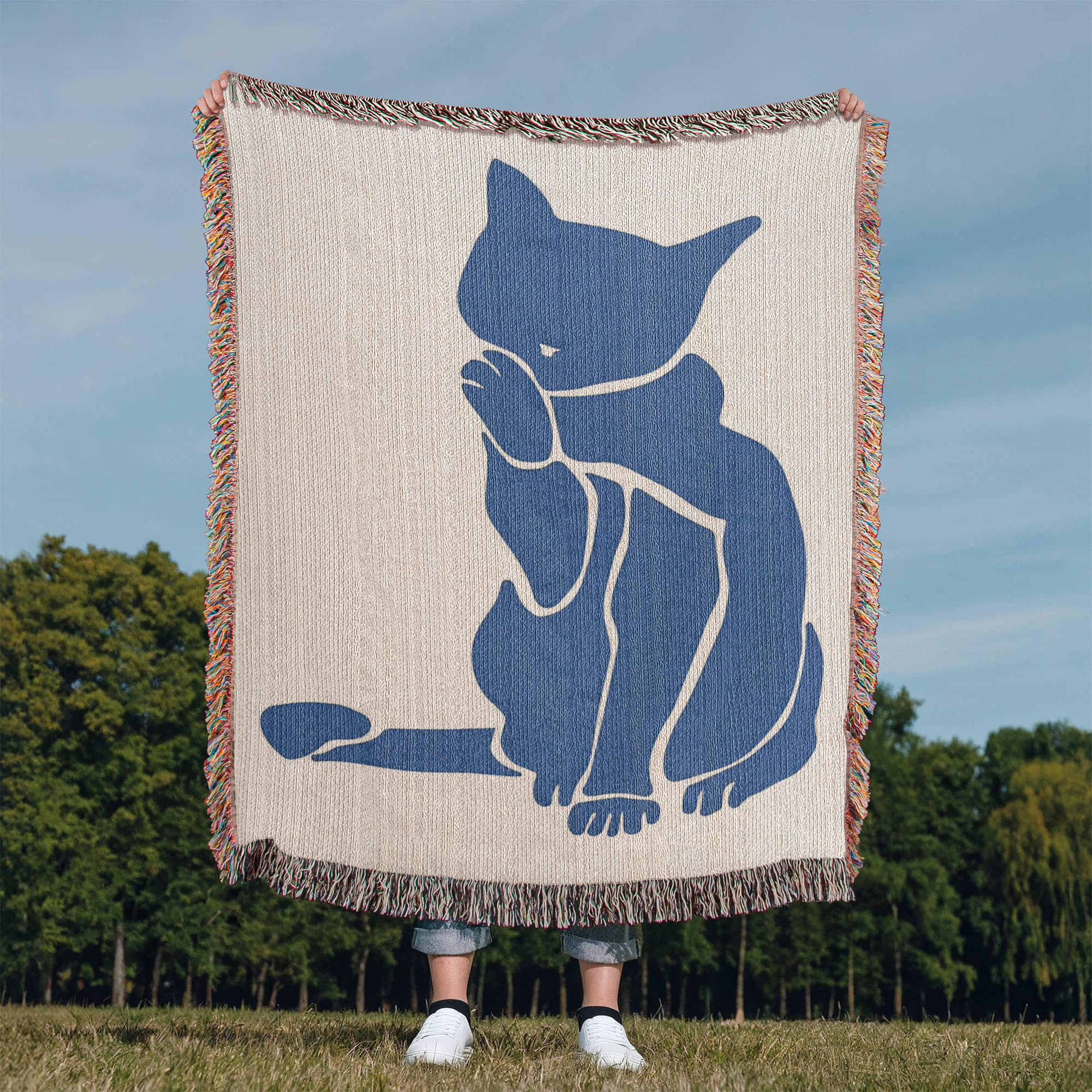Matisse Blue Cat Inspire Woven Blanket Matisse Blue Cat Inspire Woven Blanket