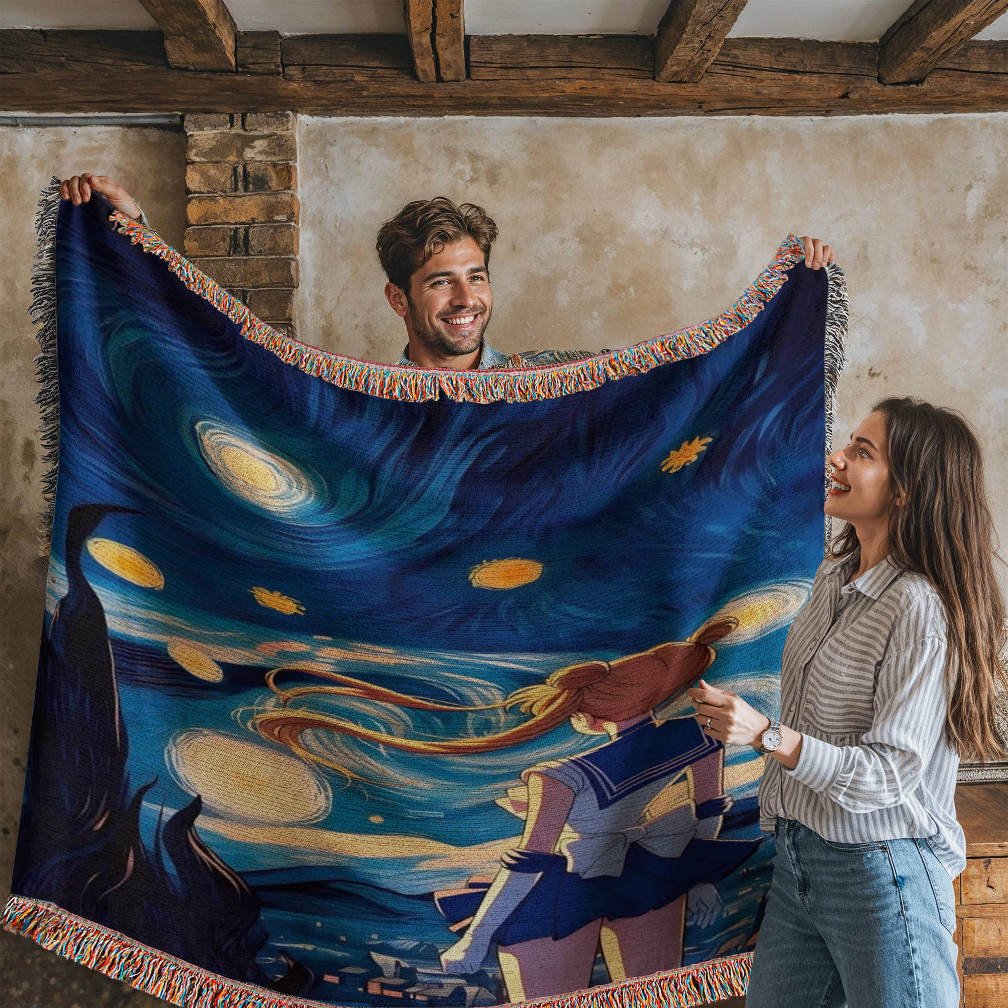 Sailor Moon - Van Gogh Inspired Woven Blanket Sailor Moon - Van Gogh Inspired Woven Blanket