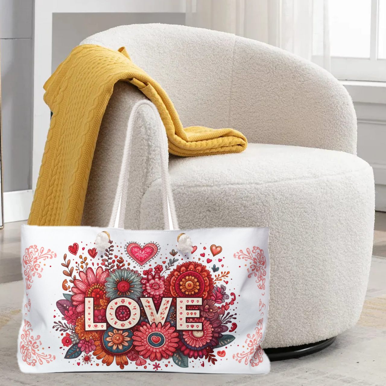 Flower-Love Weekender Bag product thumbnail image Flower-Love Weekender Bag product thumbnail image