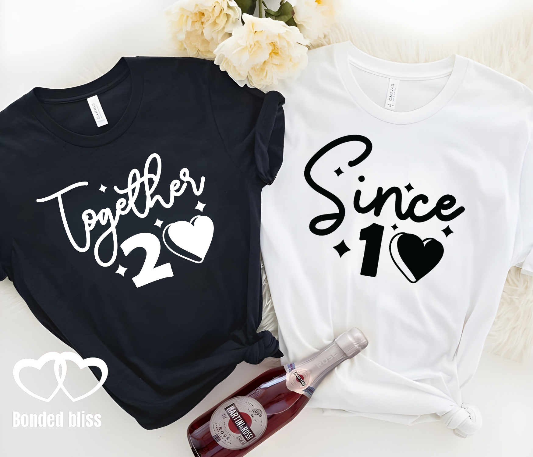 Couples Matching T-Shirts – "Together Since" Design Couples Matching T-Shirts – "Together Since" Design