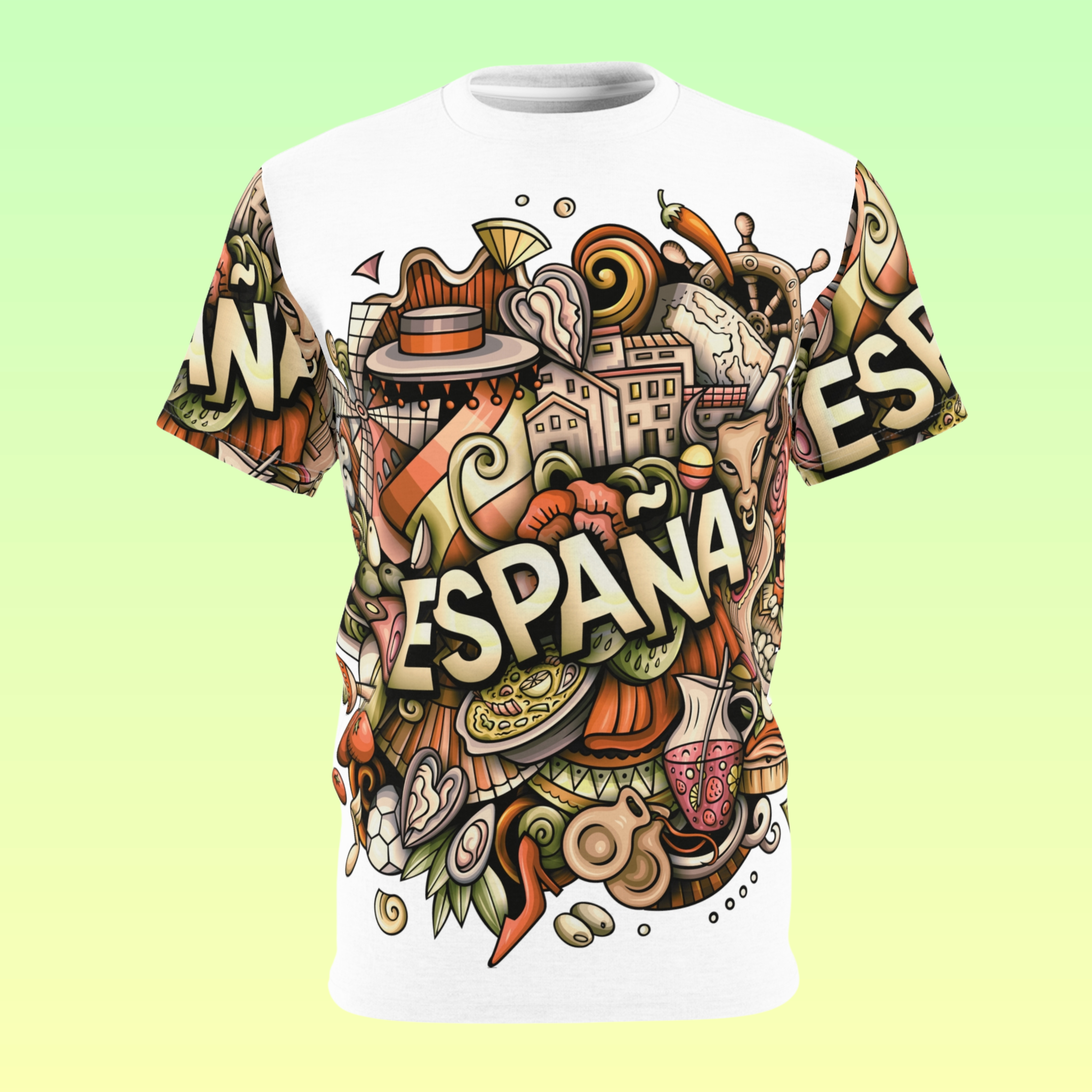 T-Shirt Spain Detailed Retro Cartoon Illustration Design product thumbnail image
