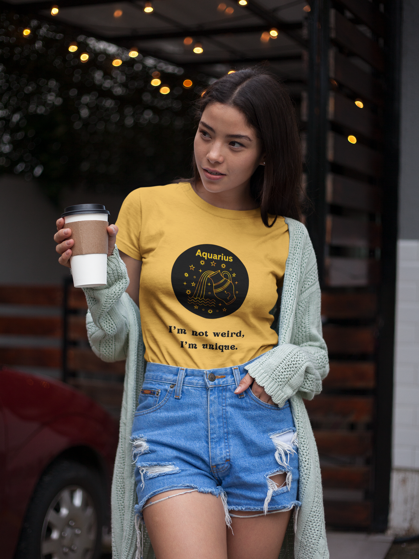 Aquarius T-Shirt, Aquarius Horoscope Gifts, Birth Month Gifts, Zodiac Sign T-Shirt Gifts, Astrology T-Shirt, Unisex Heavy Cotton Tee product thumbnail image