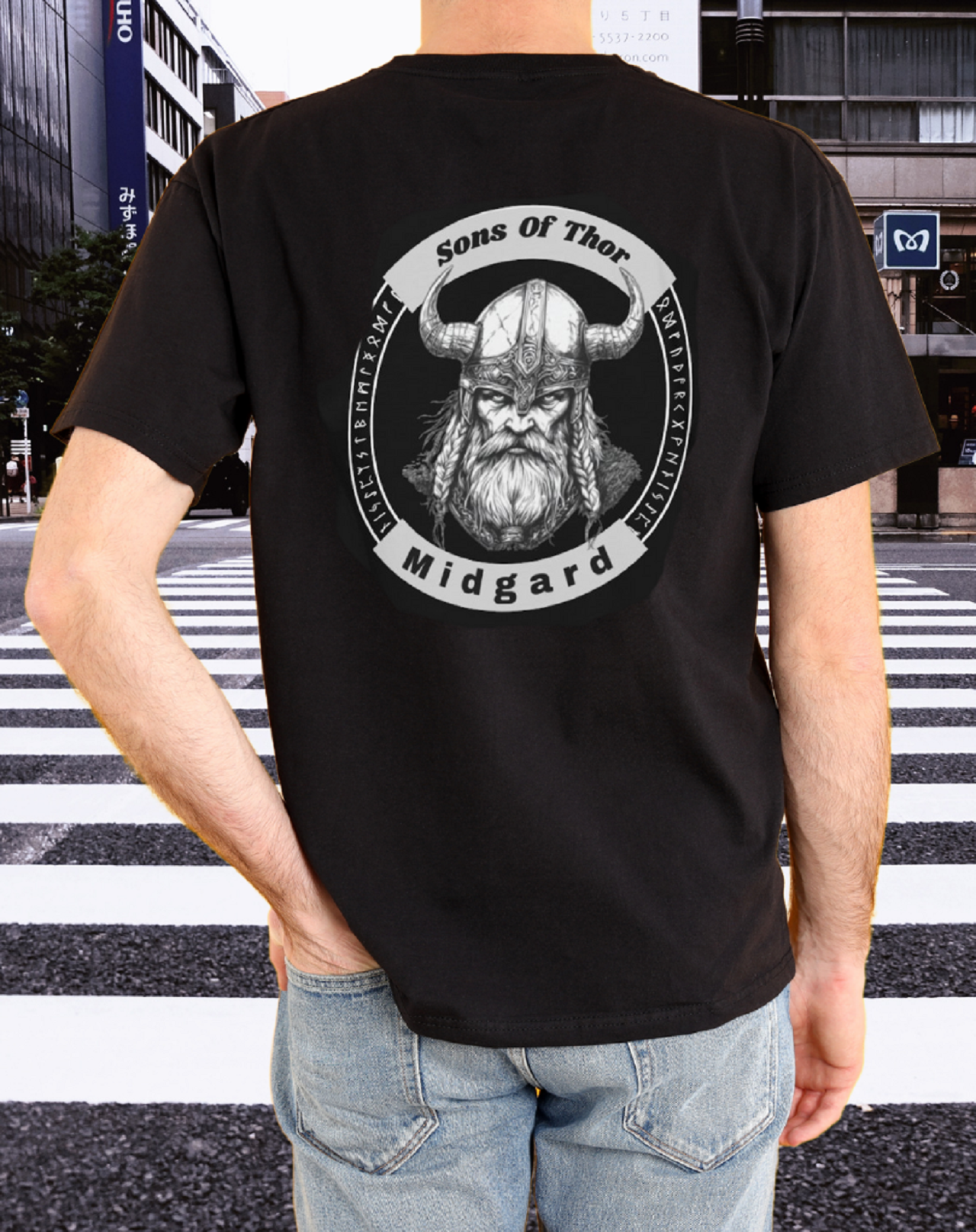Norse Biker Style Tee Shirt, "Sons Of Thor" Back Print, Viking Motorcycle Graphic Tshirt,, Short Sleeve Top, Apparel Norse Biker Style Tee Shirt, "Sons Of Thor" Back Print, Viking Motorcycle Graphic Tshirt,, Short Sleeve Top, Apparel