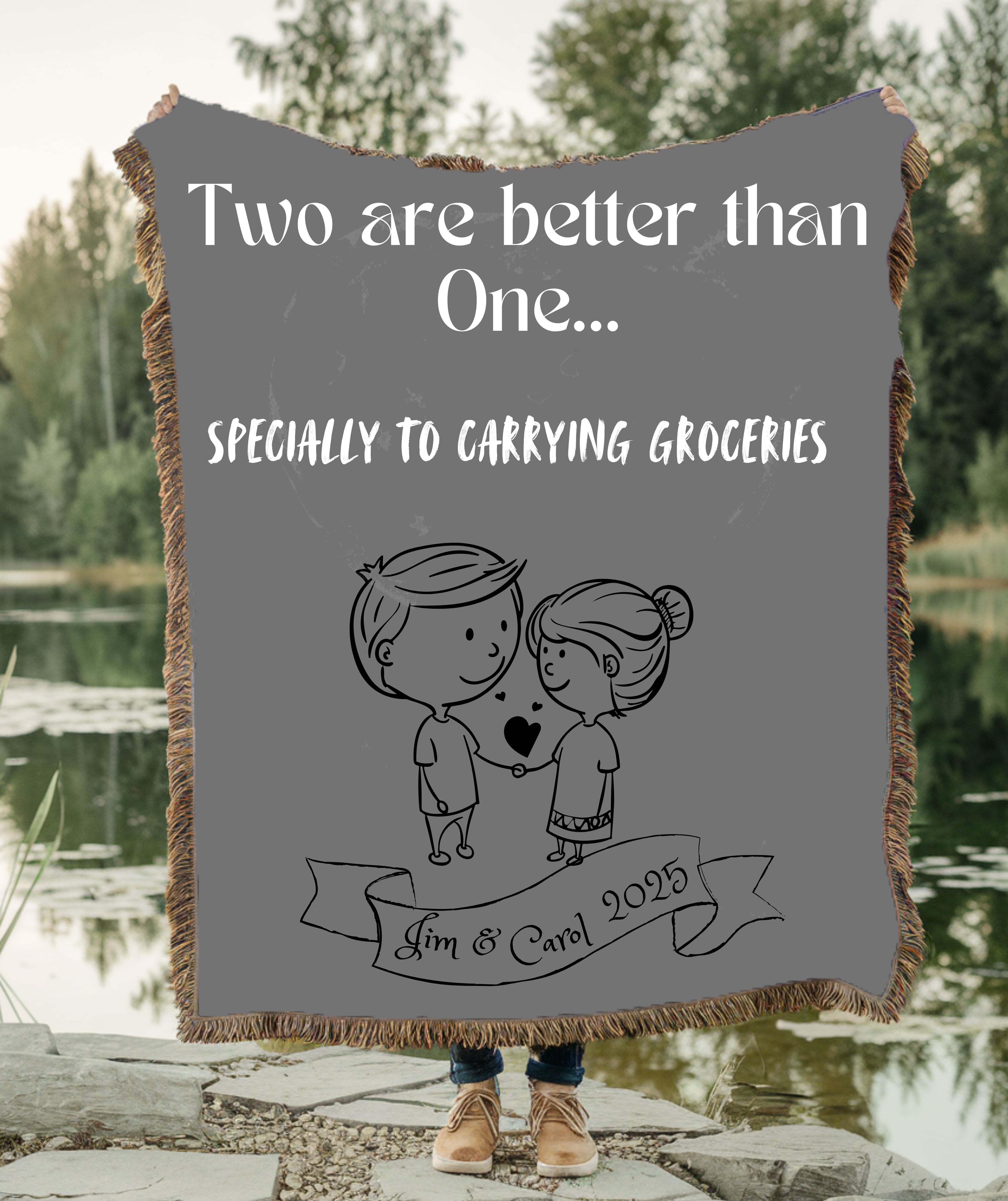 Christian Couple Love Pun Woven Blanket product thumbnail image