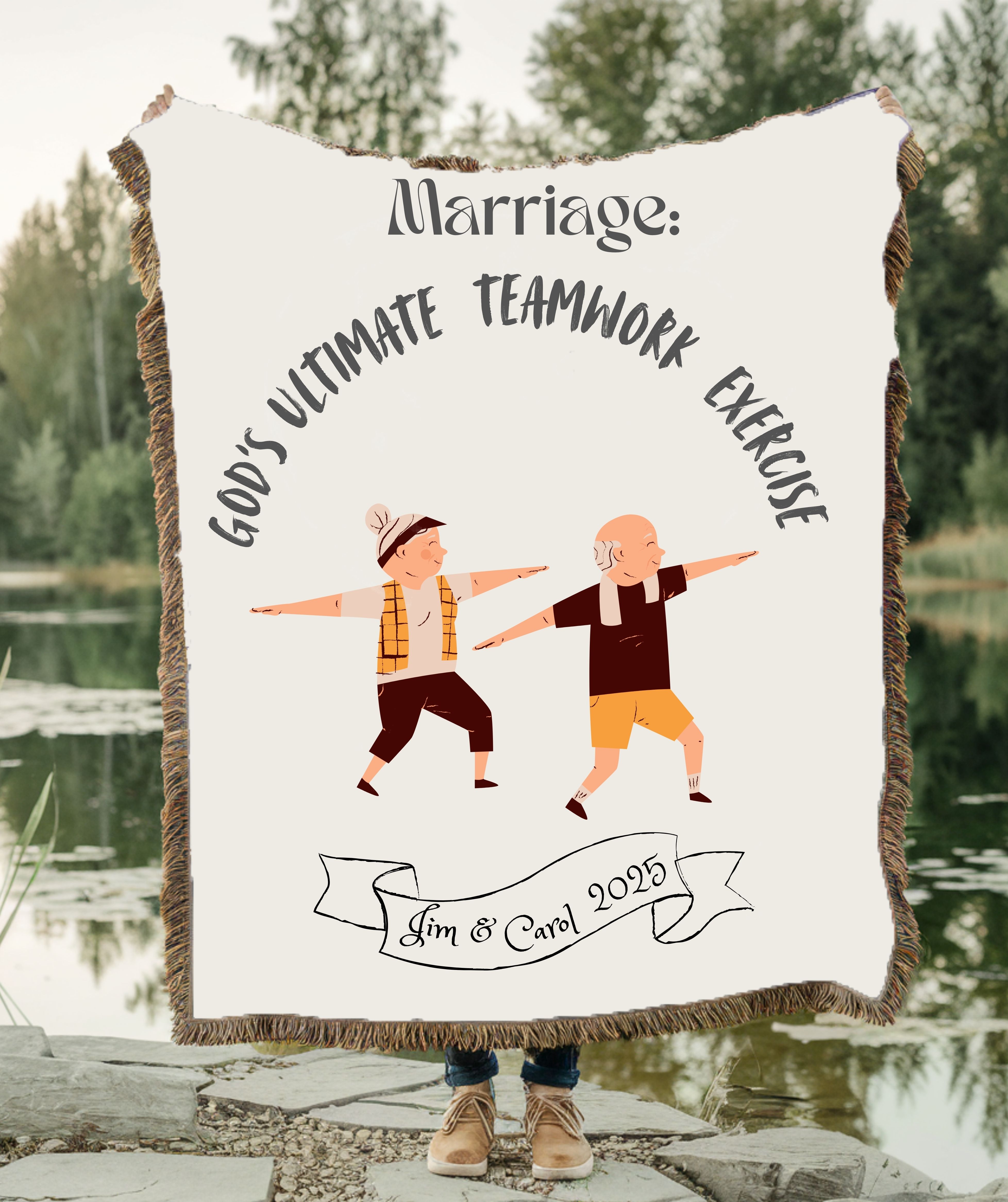 Woven Blanket - Christian Marriage Love Pun Custom Home Decor Gift