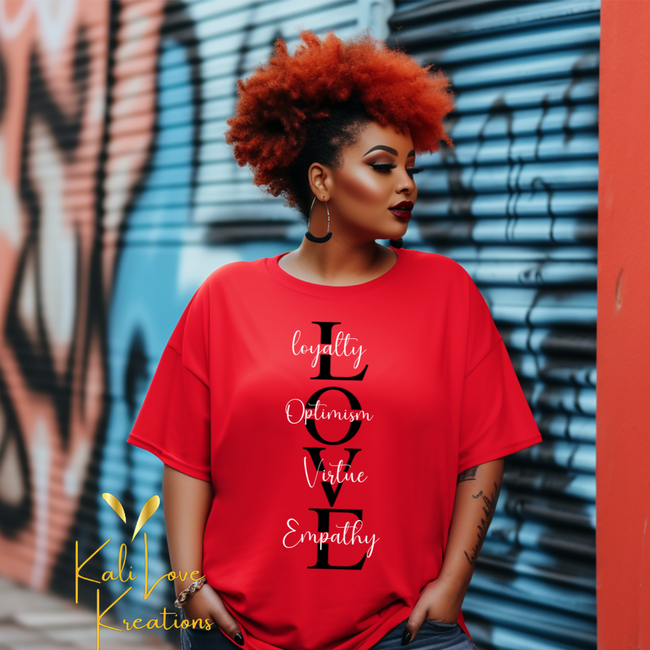 Love Vertical Letter T-Shirt product thumbnail image Love Vertical Letter T-Shirt product thumbnail image