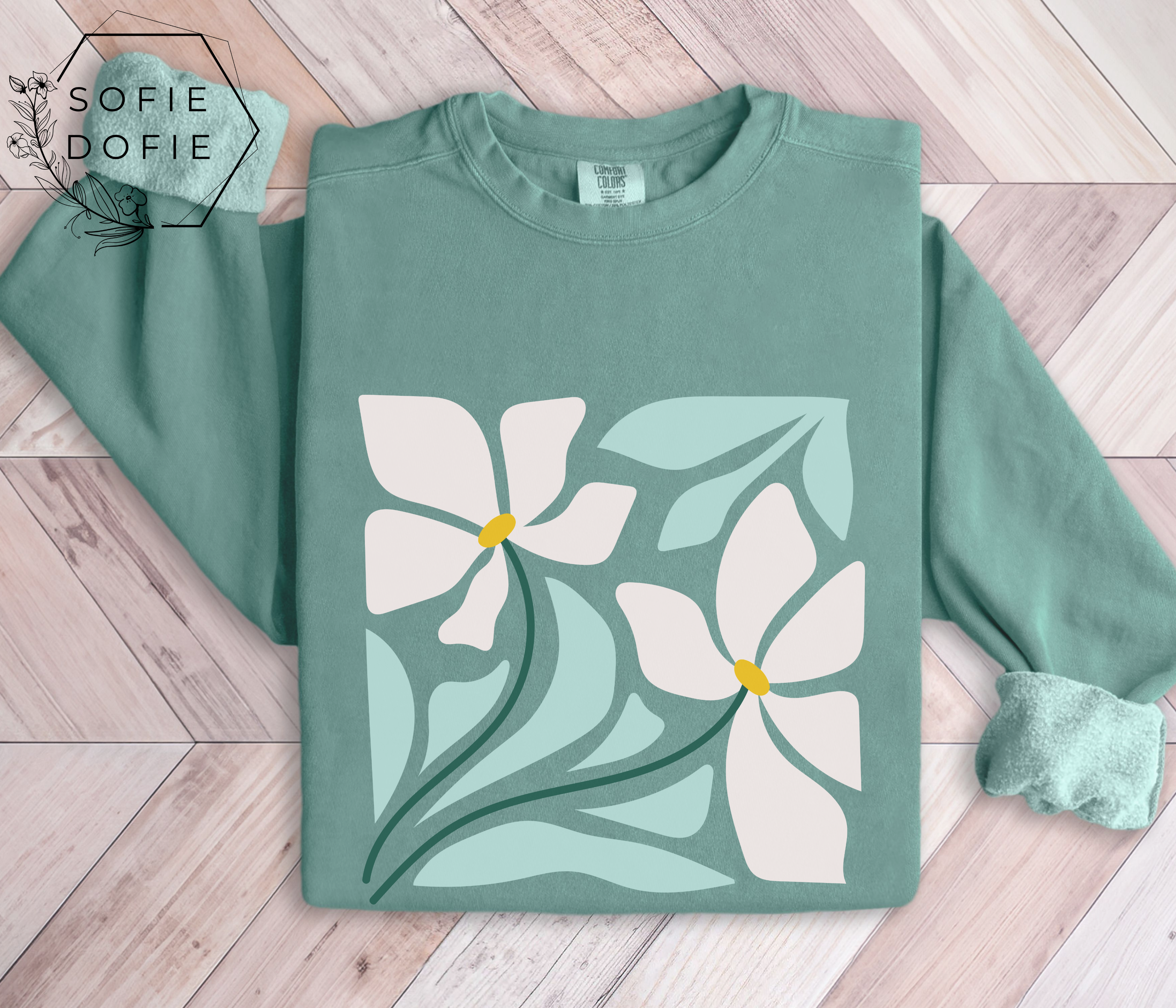 Boho Flowers Sweatshirt product thumbnail image Boho Flowers Sweatshirt product thumbnail image