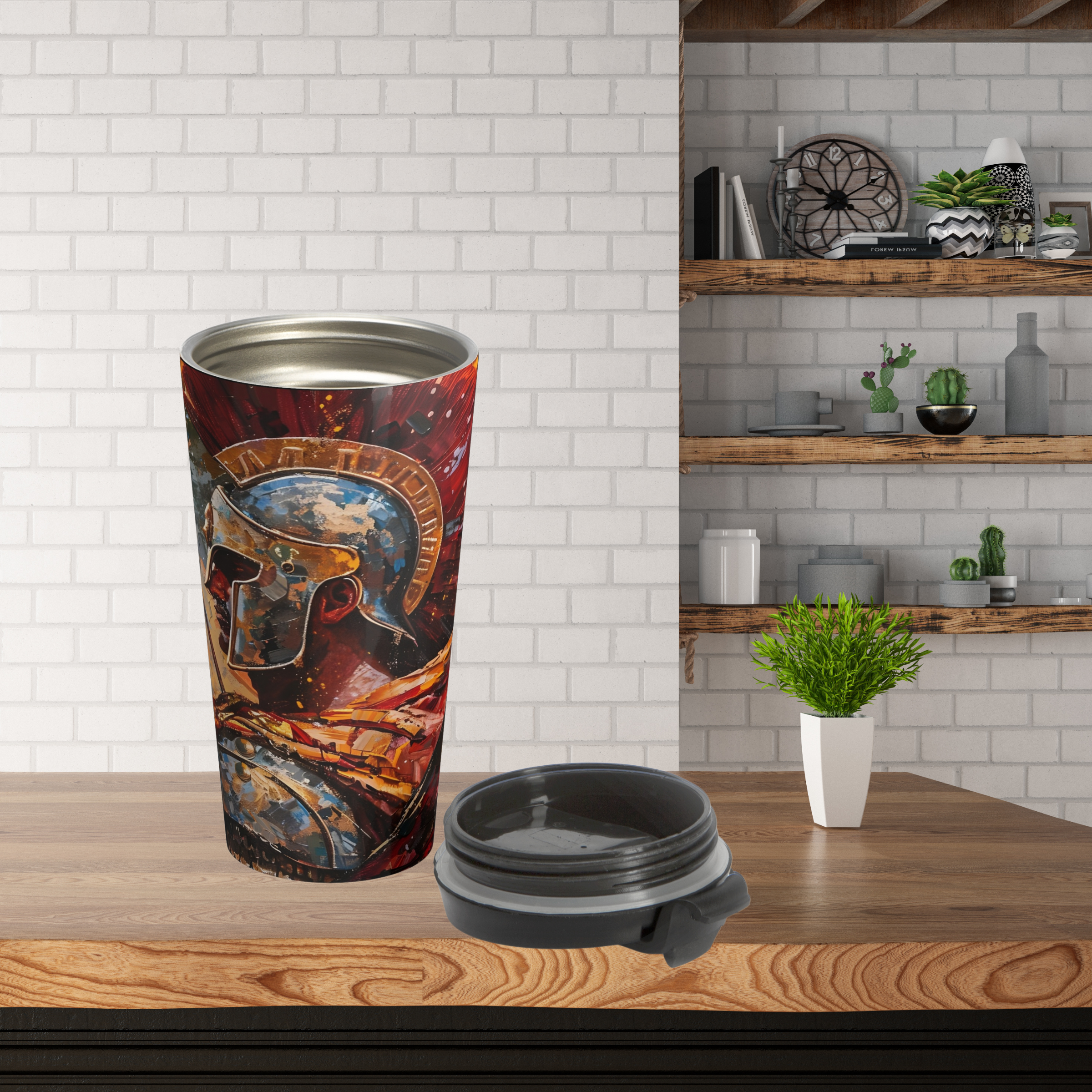 Spartan Warrior Vintage Portrait Stained Steel Mug product thumbnail image Spartan Warrior Vintage Portrait Stained Steel Mug product thumbnail image