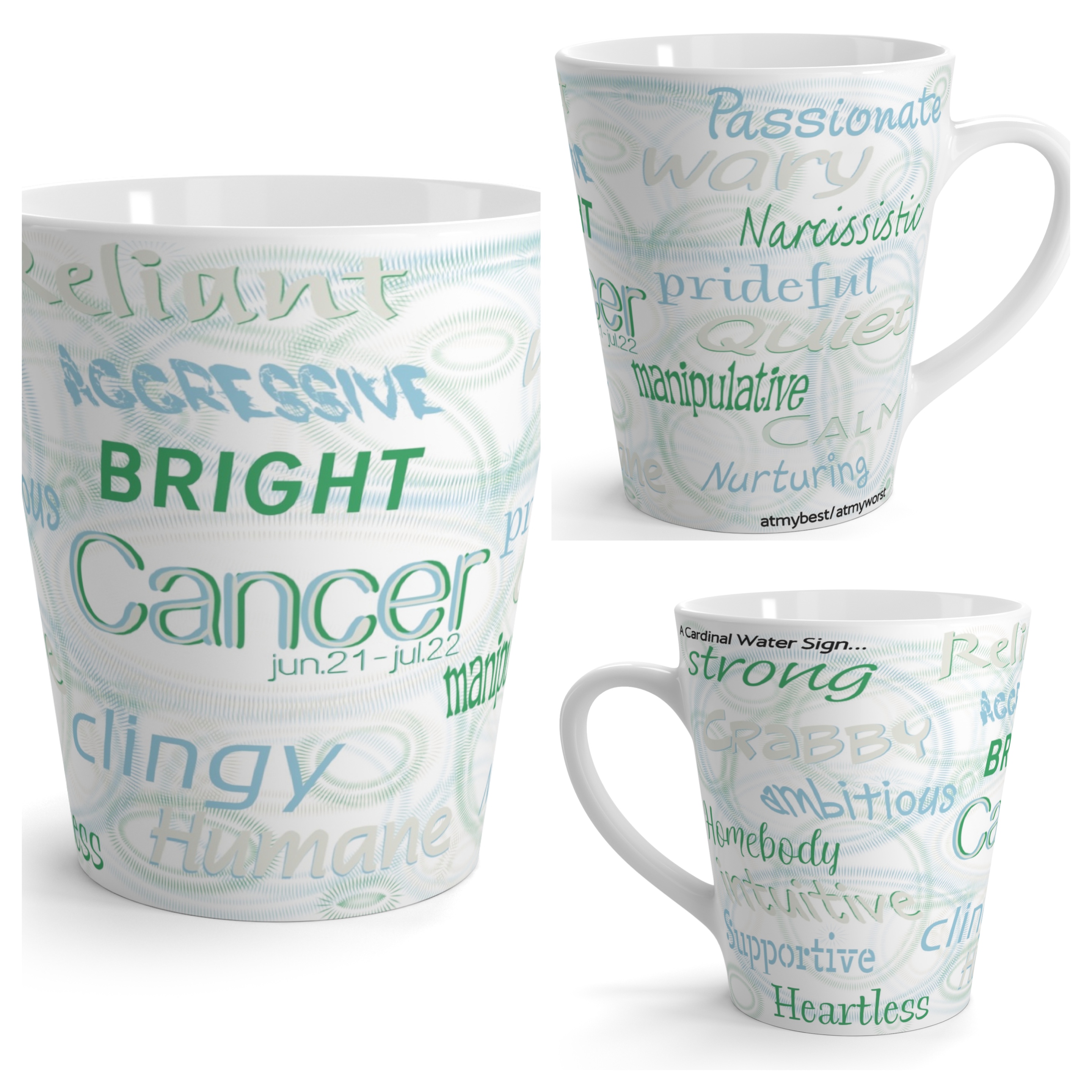 Cancer Traits Latte Mug 12oz Cancer Traits Latte Mug 12oz