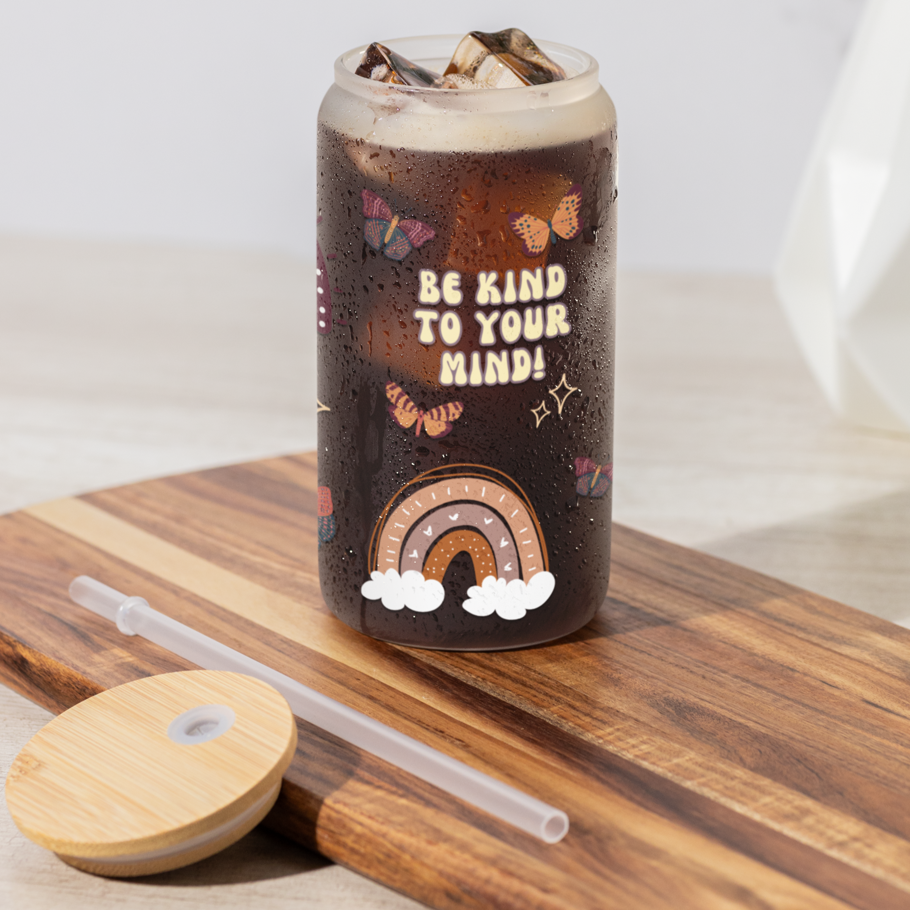 Boho Rainbow Glass Tumbler – Stylish and Functional, Mindfulness Inspirational Glass Sipper for Women product thumbnail image Boho Rainbow Glass Tumbler – Stylish and Functional, Mindfulness Inspirational Glass Sipper for Women product thumbnail image