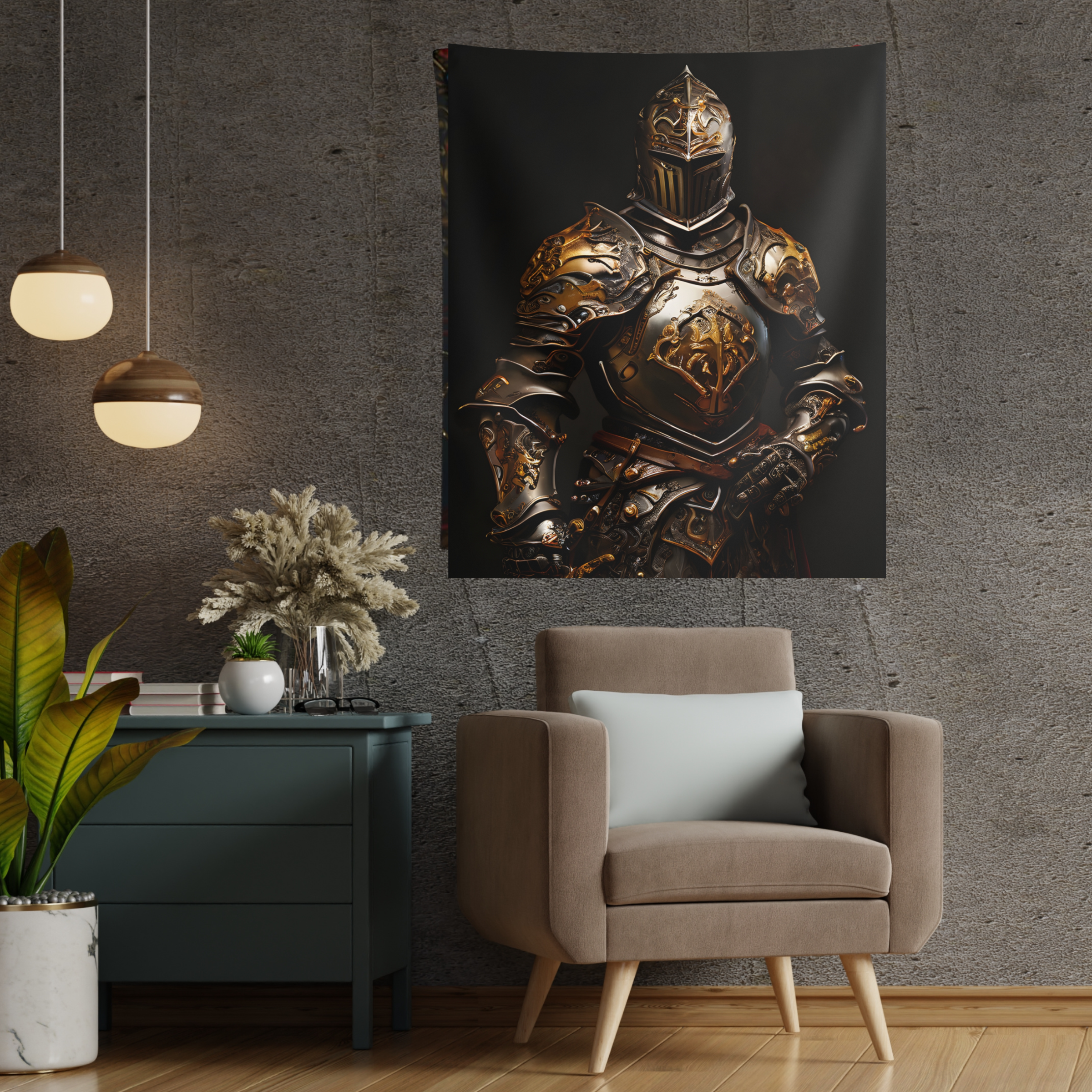Armored Medieval Knight Wall Tapestries Armored Medieval Knight Wall Tapestries