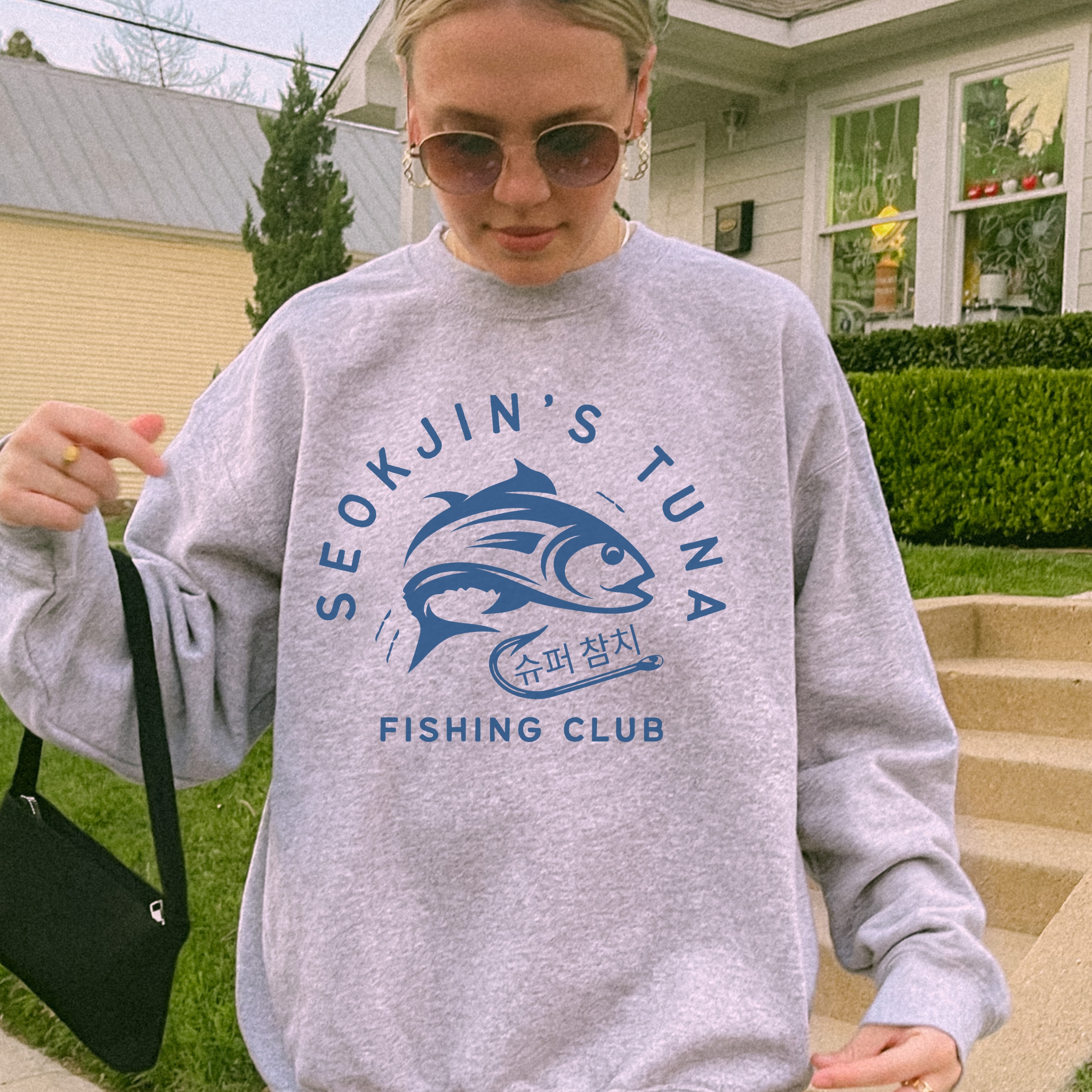 Jin Super Tuna UNISEX Sweatshirt, Designed for Army by Army product thumbnail image Jin Super Tuna UNISEX Sweatshirt, Designed for Army by Army product thumbnail image