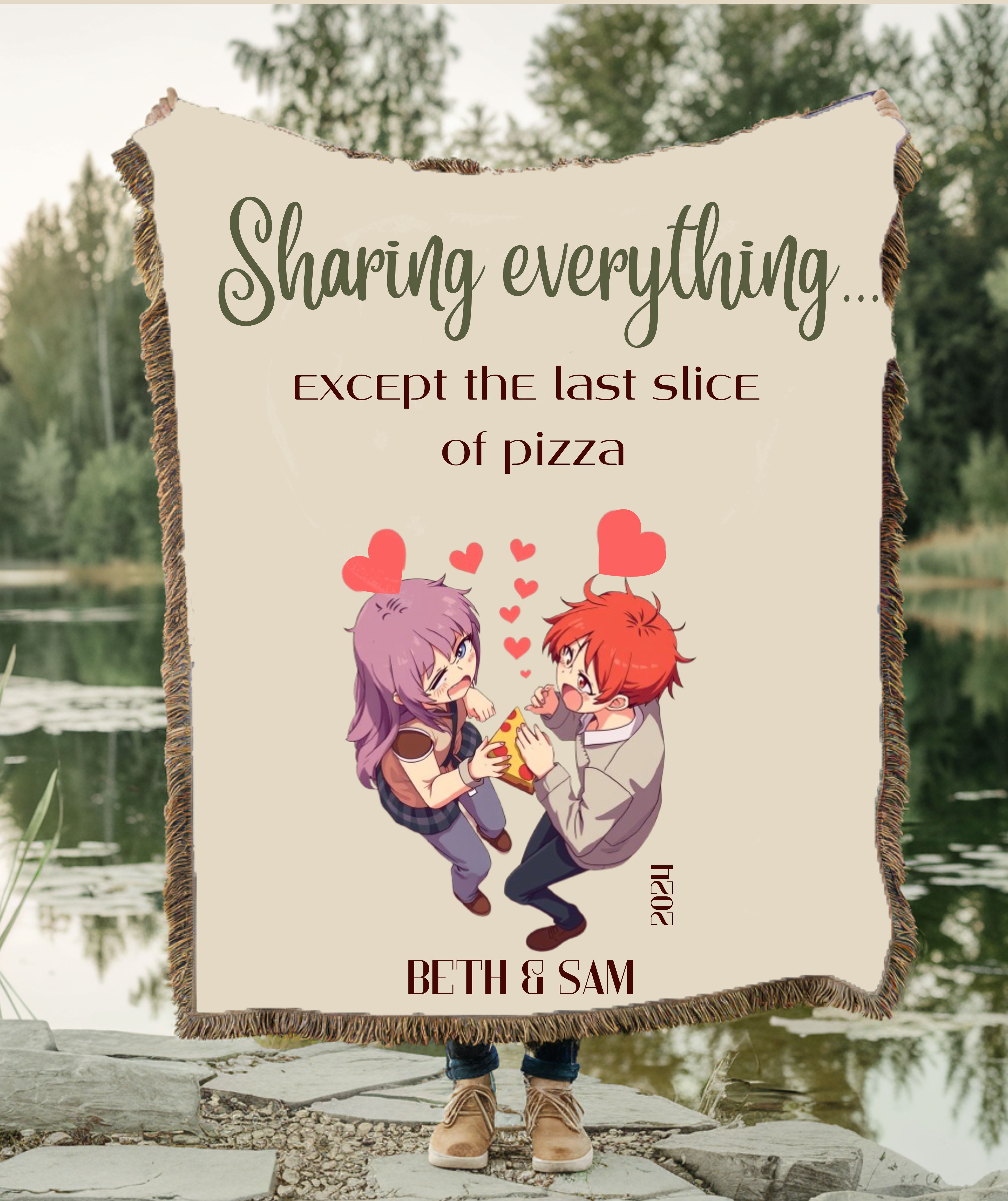 Personalized Christian Love PUN Woven Blanket product thumbnail image