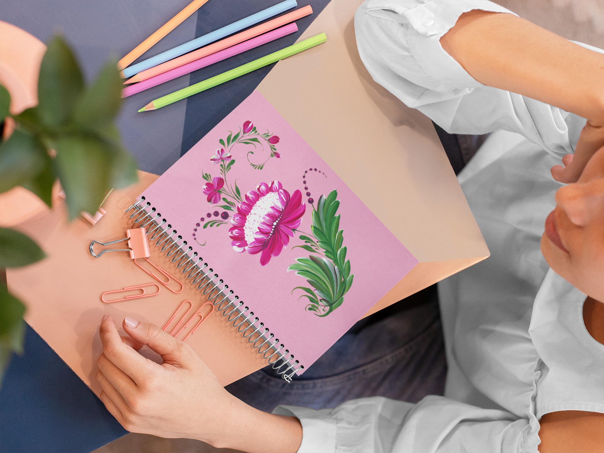 Pink Bloom Notebook – Floral Spiral Journal for Everyday Notes & Creativity, Spiral Notebook - Ruled Line product thumbnail image Pink Bloom Notebook – Floral Spiral Journal for Everyday Notes & Creativity, Spiral Notebook - Ruled Line product thumbnail image