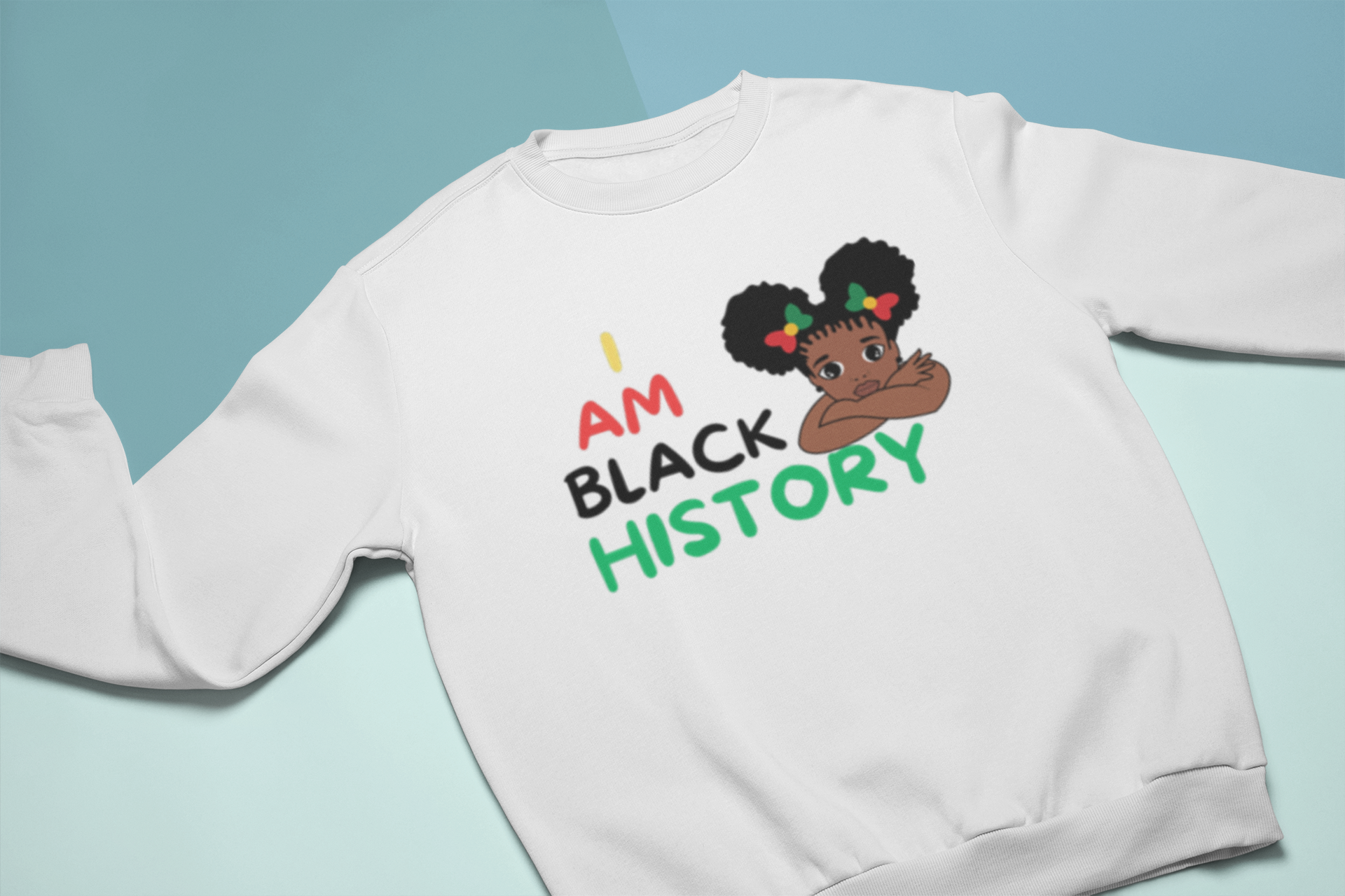 “I Am Black History” Girls Youth Crewneck Sweatshirt product thumbnail image “I Am Black History” Girls Youth Crewneck Sweatshirt product thumbnail image
