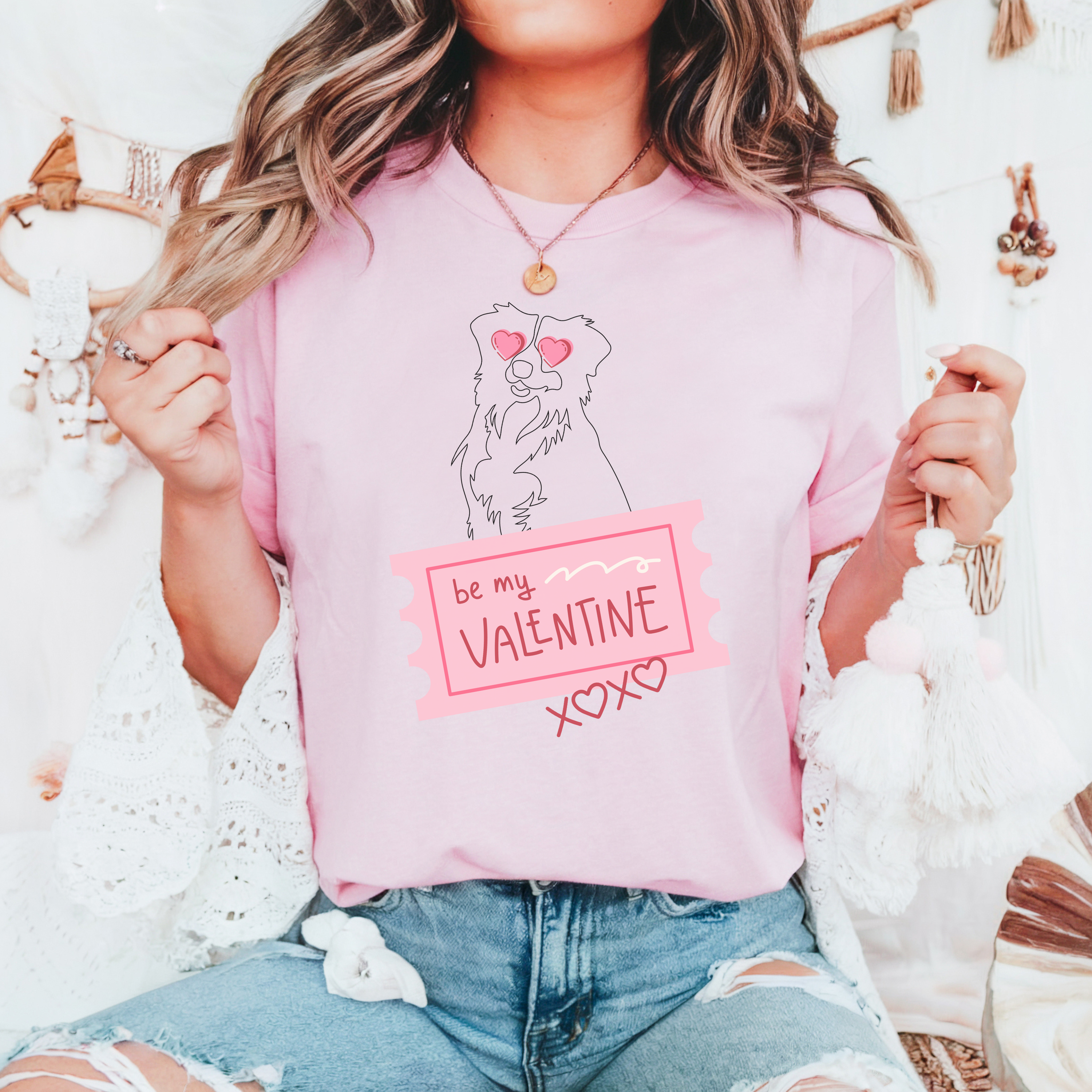 Austrailian Shepherd Valentines Shirt My Aussie is my Valentine Aussie Valentine's Galentines Day Womensclothing Doggie Mom Valentine Tee product thumbnail image Austrailian Shepherd Valentines Shirt My Aussie is my Valentine Aussie Valentine's Galentines Day Womensclothing Doggie Mom Valentine Tee product thumbnail image