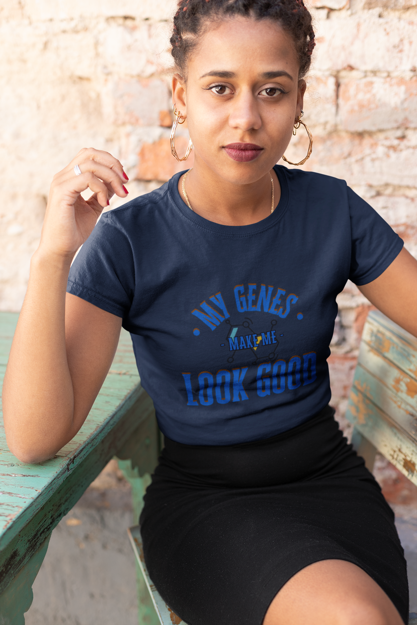 My Genes Make Me Look Good - Funny Science-Inspired Apparel, Self Confidence T-Shirts, Gift for a Scientist, Funny Science Gifts product thumbnail image