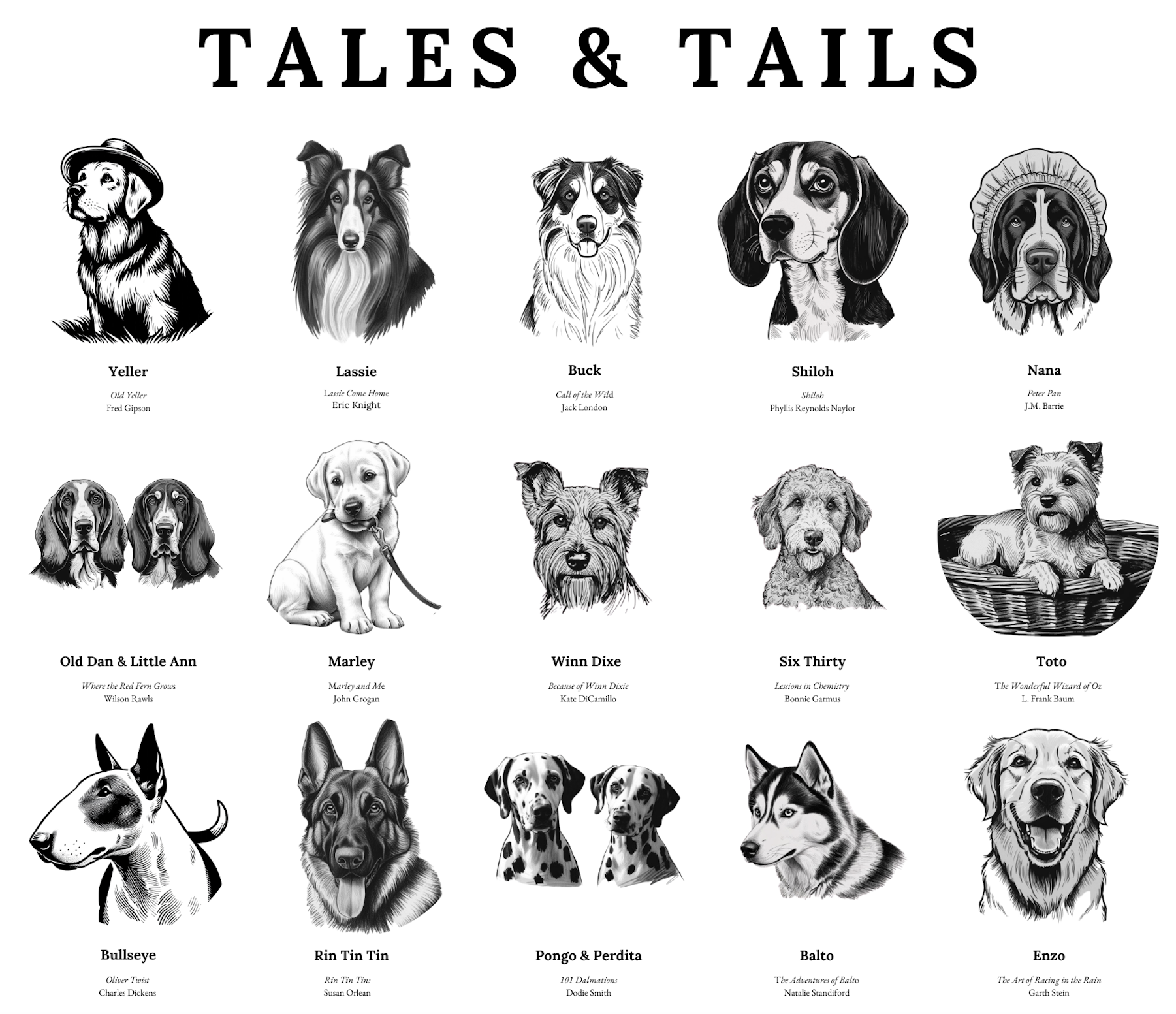 Literary Dogs Cotton Canvas Tote Bag product thumbnail image Literary Dogs Cotton Canvas Tote Bag product thumbnail image