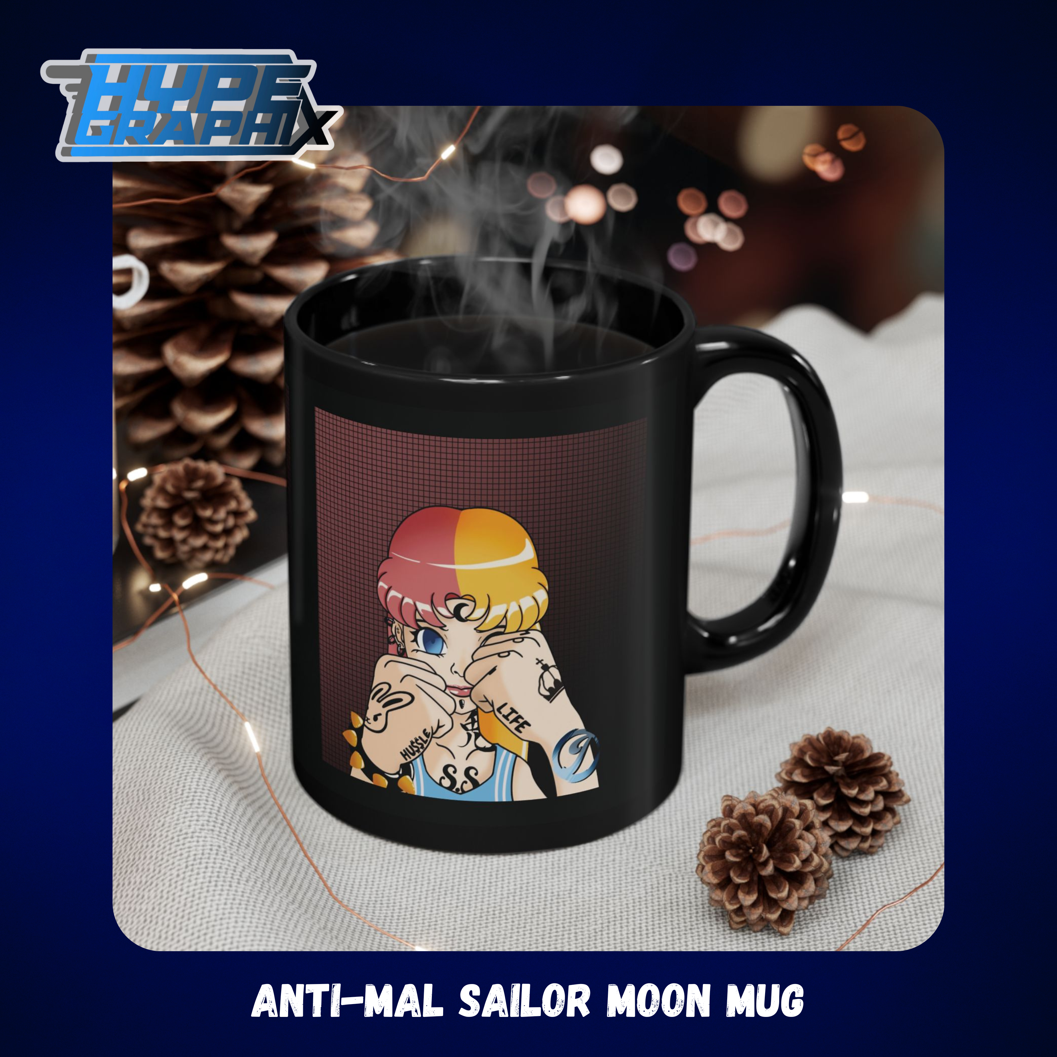 Anti-Mal Sailor Moon Black Mug (11oz, 15oz) product thumbnail image