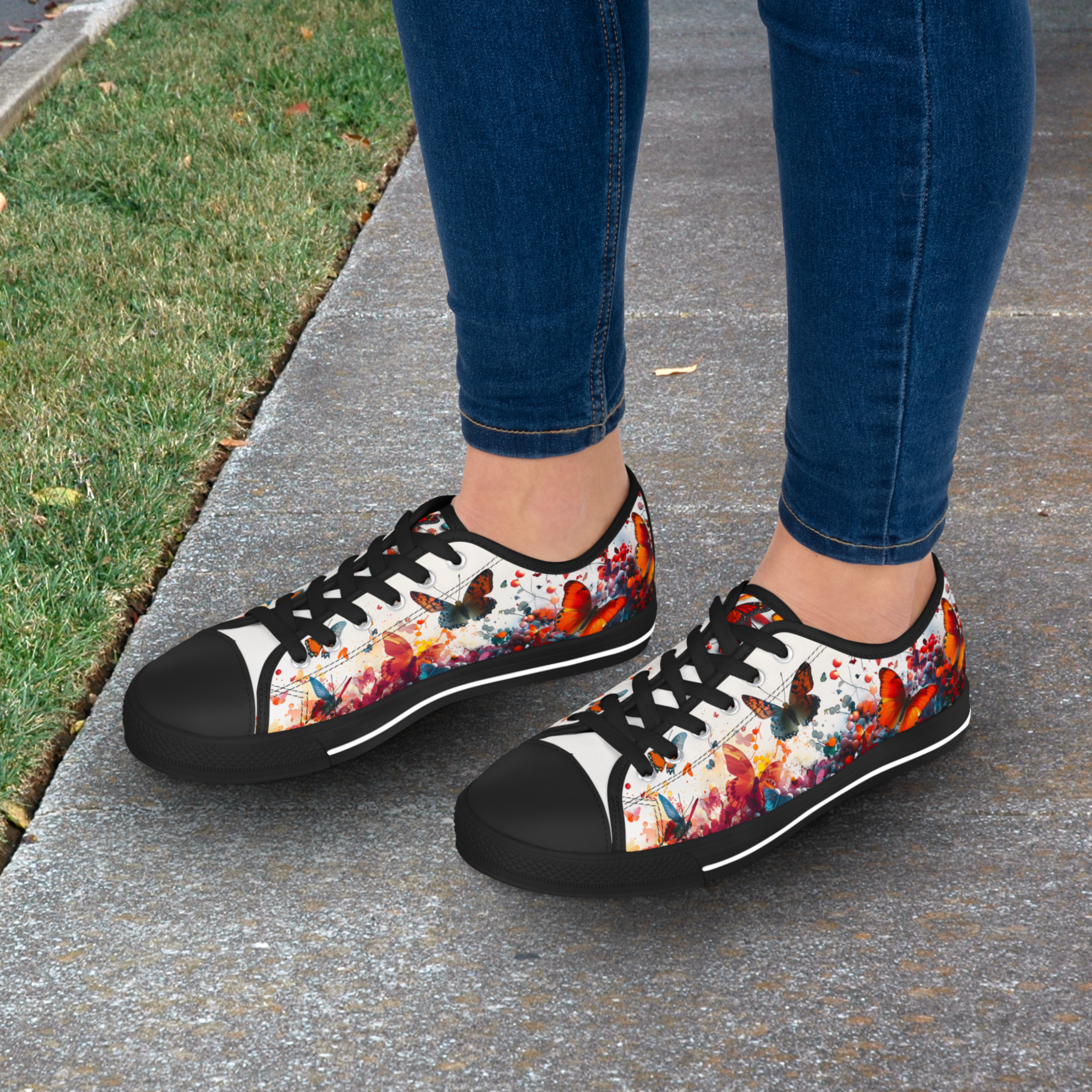 Women's Low Top Custom Butterfly Sneakers product thumbnail image