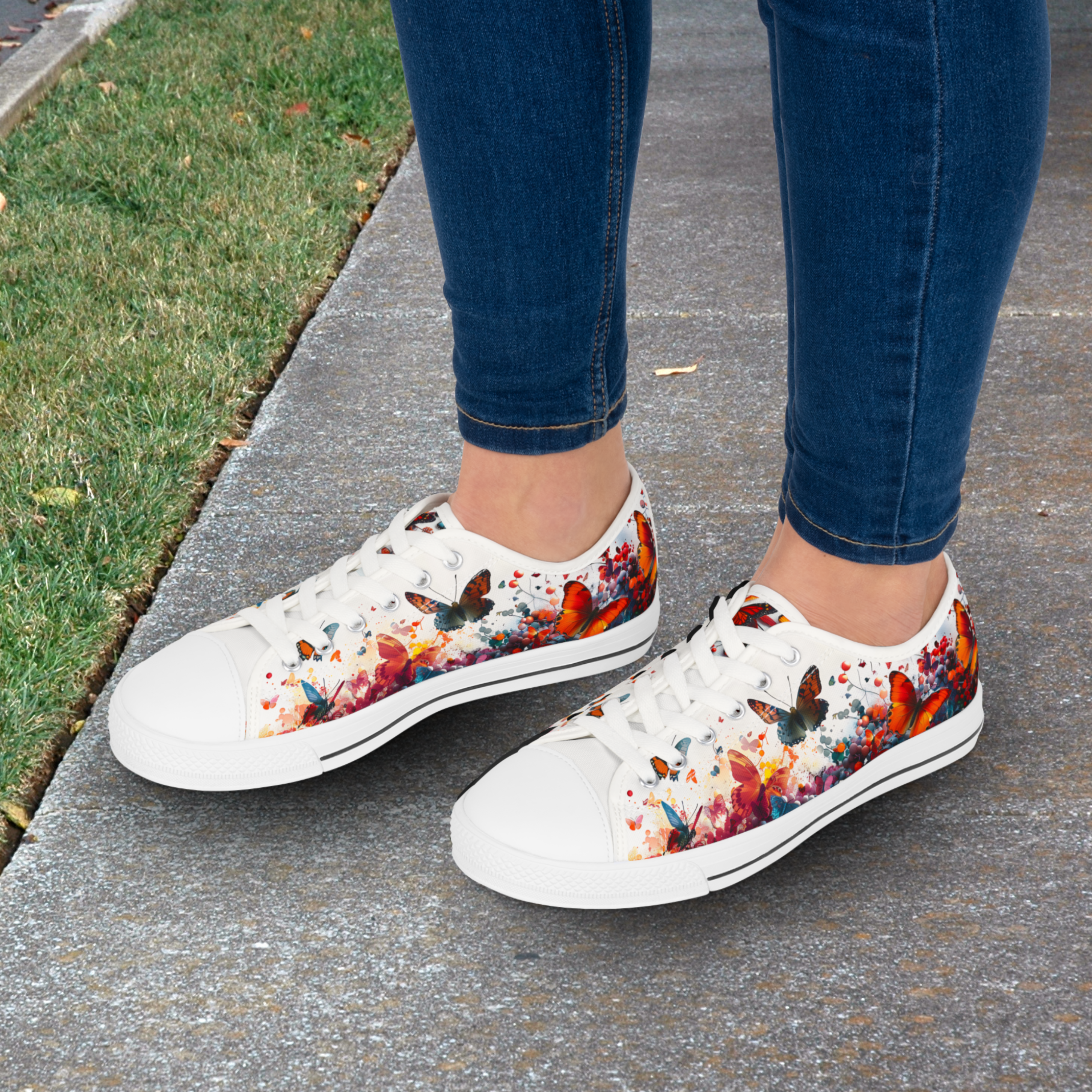 Women's Low Top Custom Butterfly Sneakers