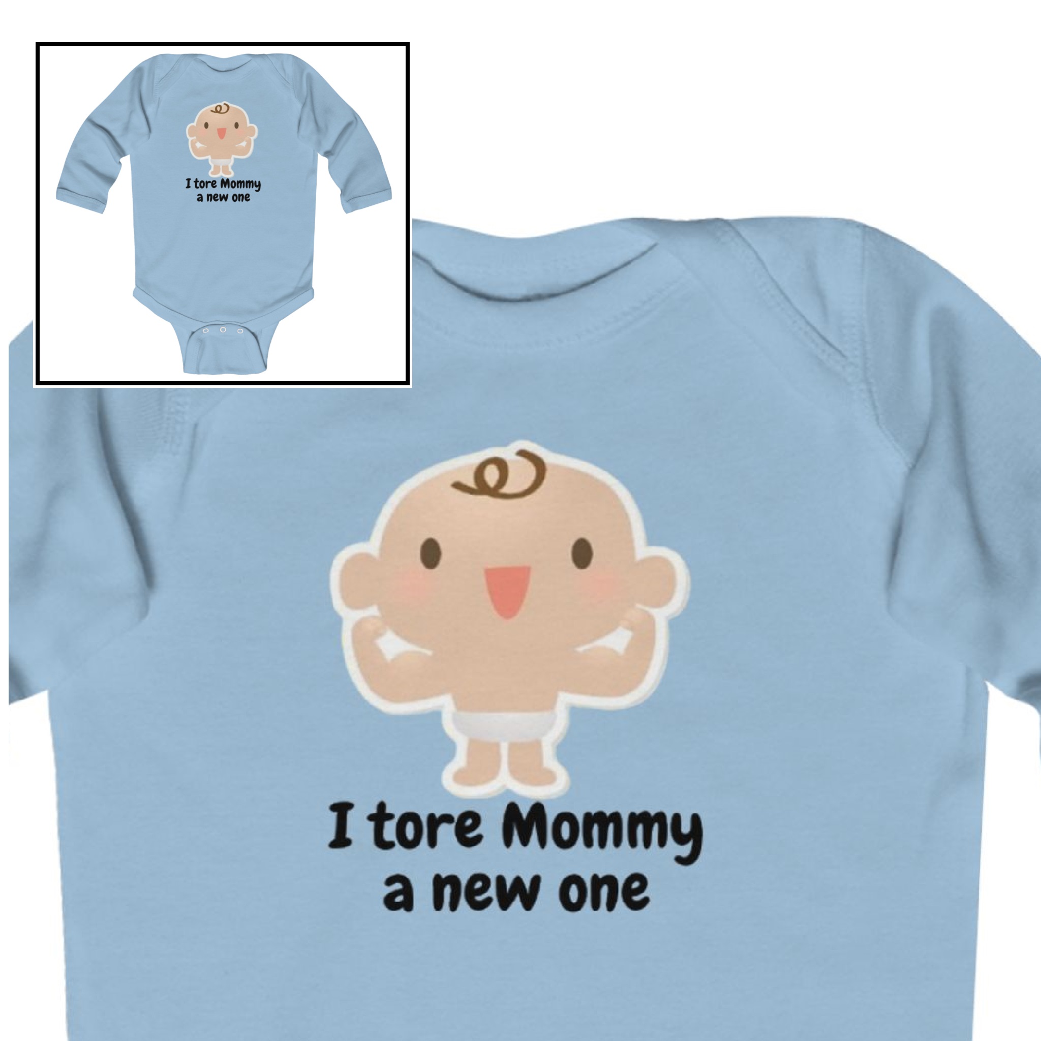 Long Sleeve Bodysuit-"I Tore Mommy a New One" product thumbnail image