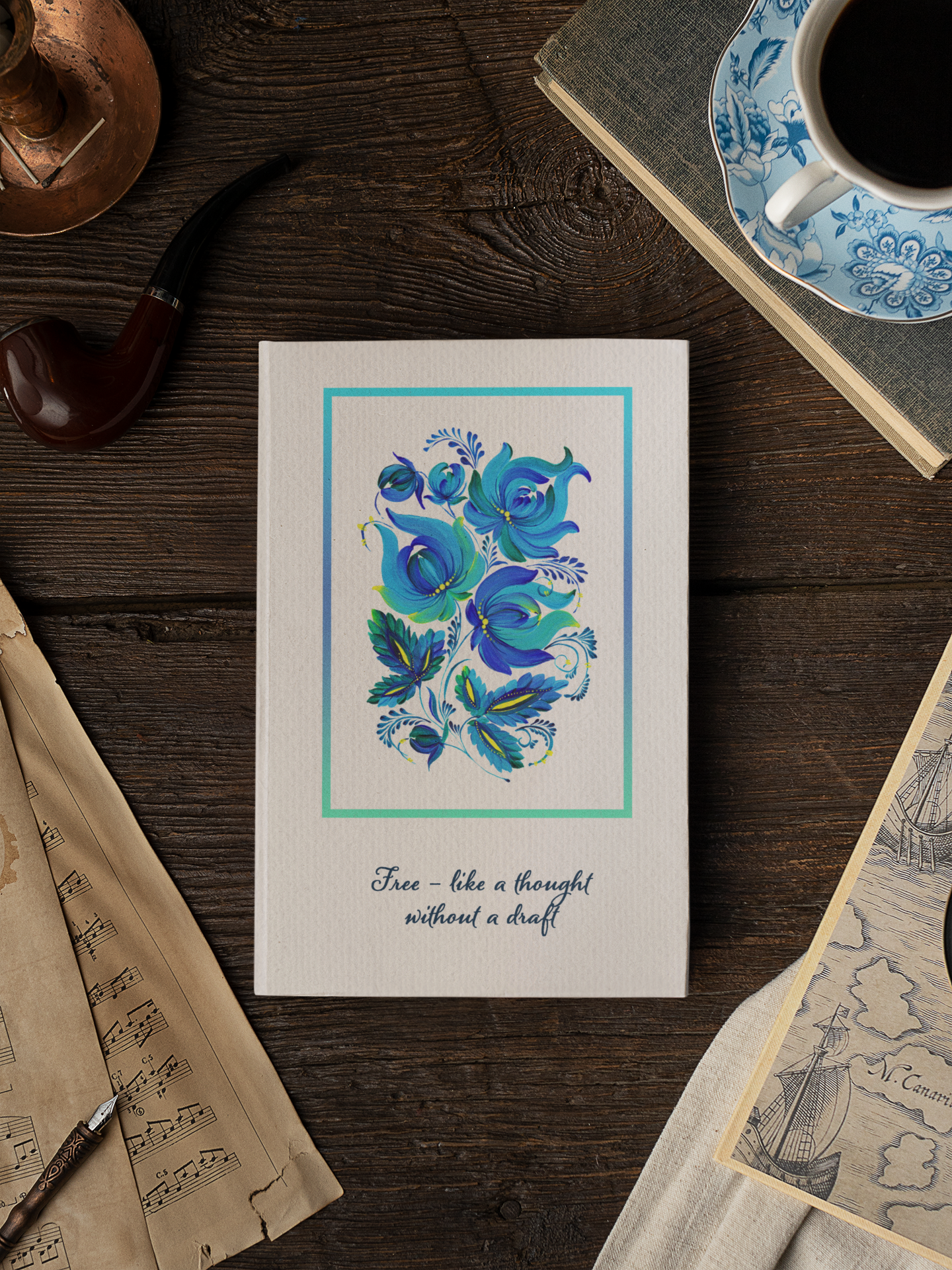 Frosty Flowers Hardcover Journal – "Free - like a thought without a draft" product thumbnail image Frosty Flowers Hardcover Journal – "Free - like a thought without a draft" product thumbnail image