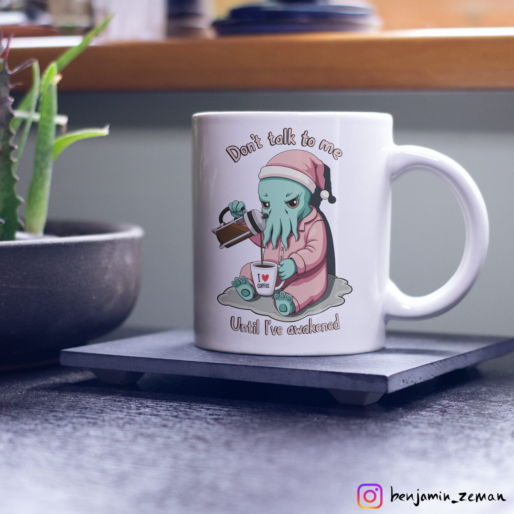Sleepy Cthulhu Coffee Mug | Funny Lovecraftian Morning Humor