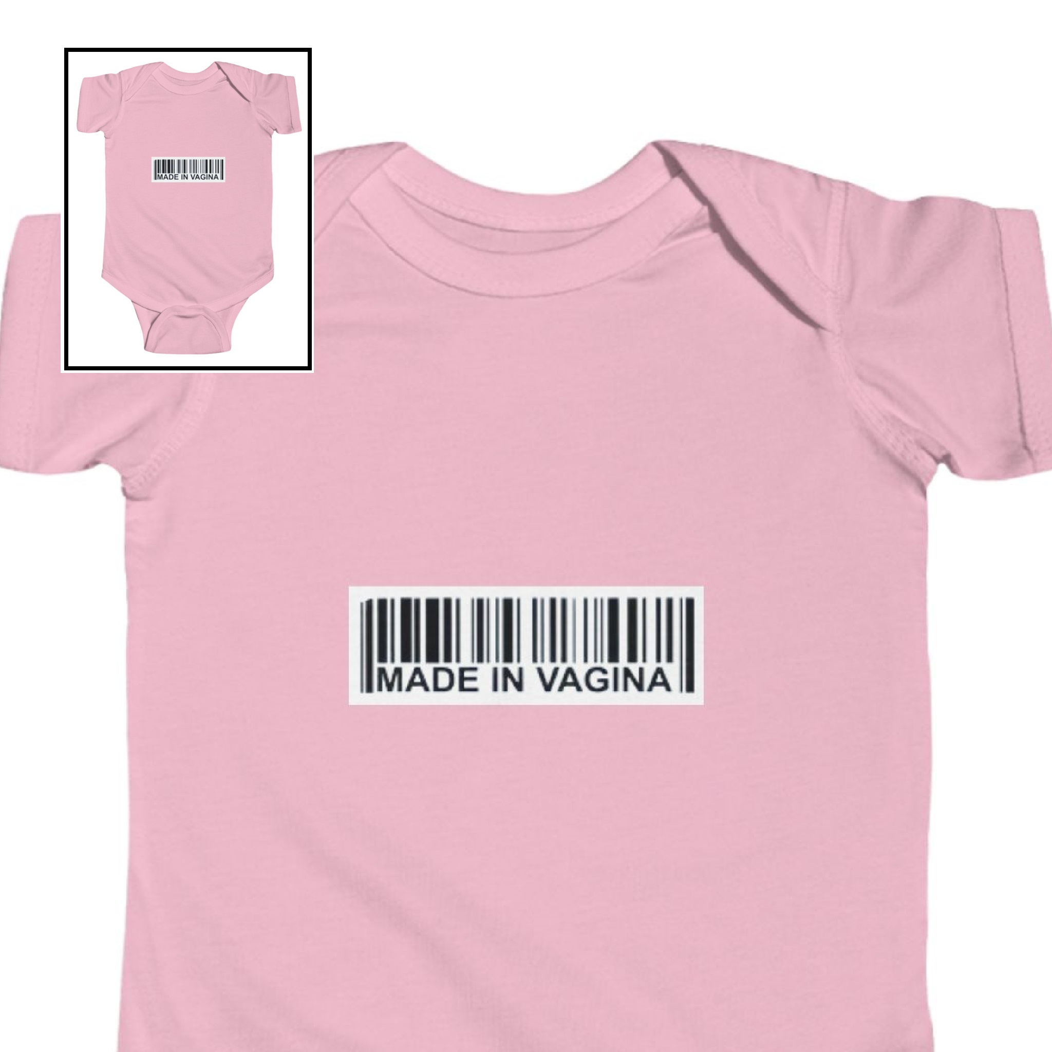 Infant Bodysuit-"Made in Vagina Barcode" product thumbnail image Infant Bodysuit-"Made in Vagina Barcode" product thumbnail image
