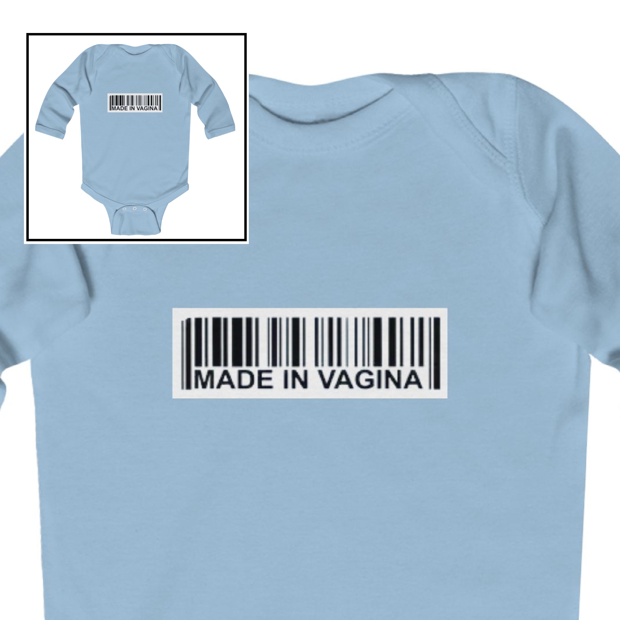 Long Sleeve Bodysuit-"Made in Vagina" Barcode product thumbnail image
