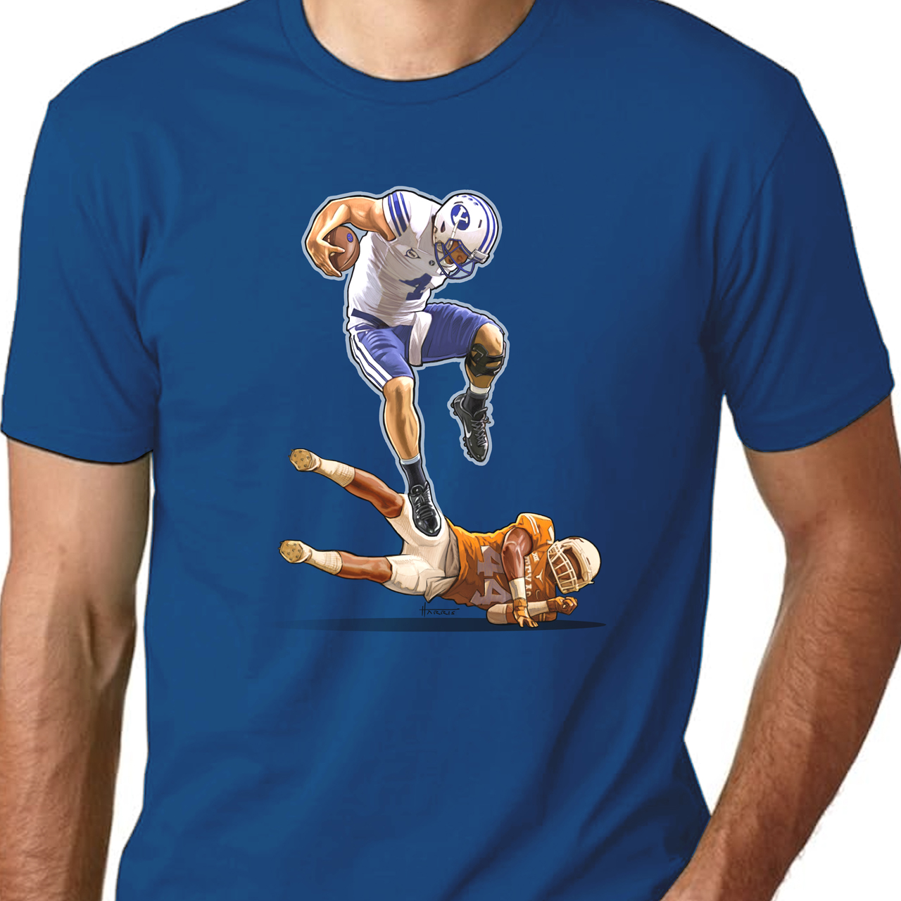 BYU Brigham Young University Taysom Hill Leap Unisex Cotton Crew Tee product thumbnail image BYU Brigham Young University Taysom Hill Leap Unisex Cotton Crew Tee product thumbnail image