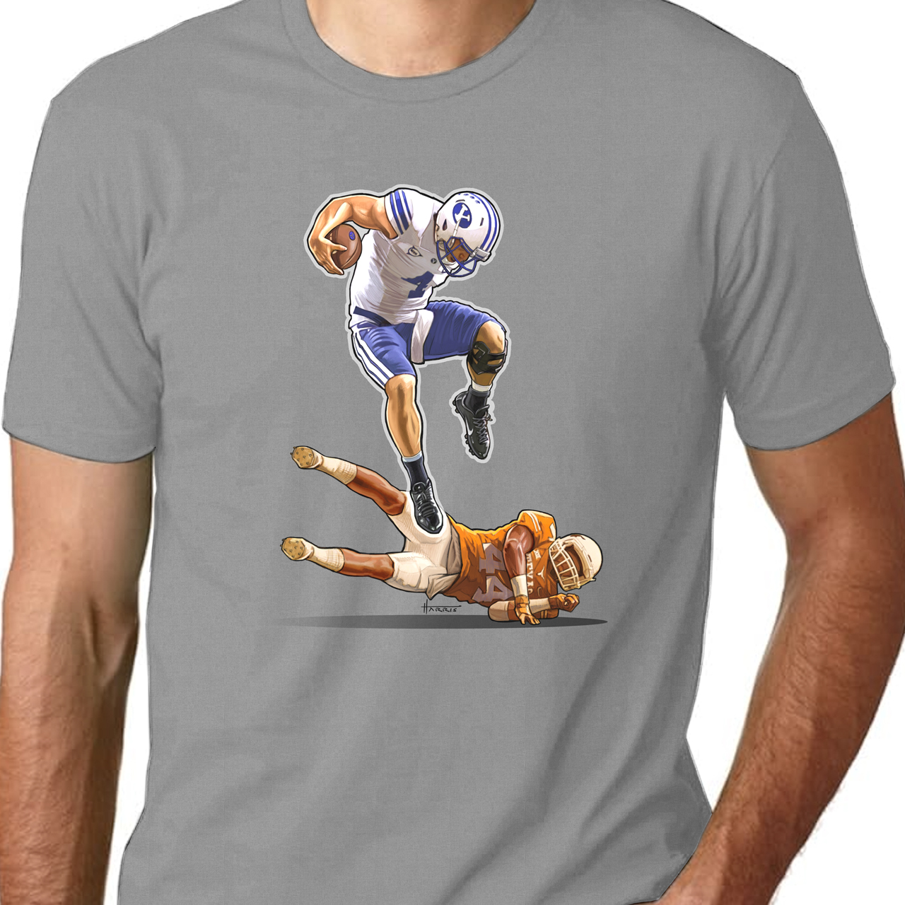 BYU Brigham Young University Taysom Hill Leap Unisex Cotton Crew Tee product thumbnail image BYU Brigham Young University Taysom Hill Leap Unisex Cotton Crew Tee product thumbnail image