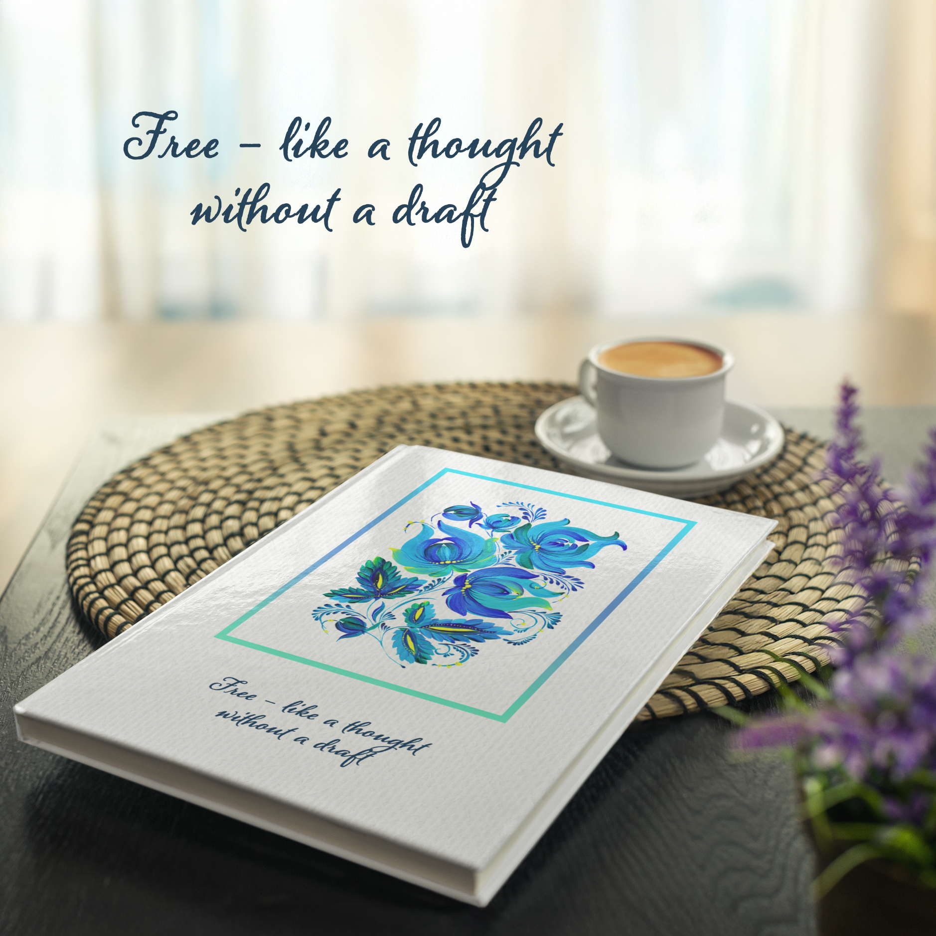 Frosty Flowers Hardcover Journal – "Free - like a thought without a draft" product thumbnail image Frosty Flowers Hardcover Journal – "Free - like a thought without a draft" product thumbnail image